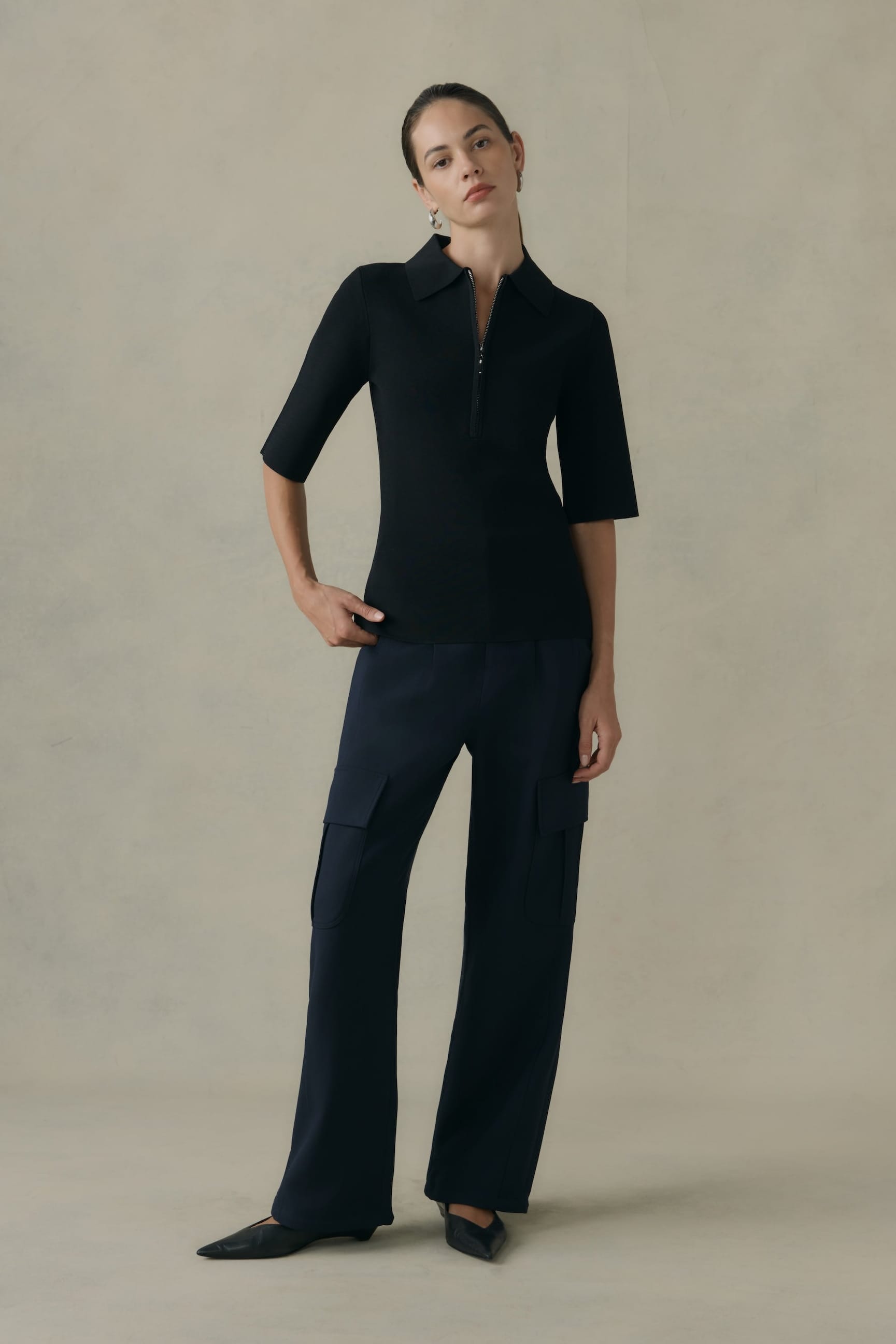 Alex Half-Zip Tunic Sweater Top
