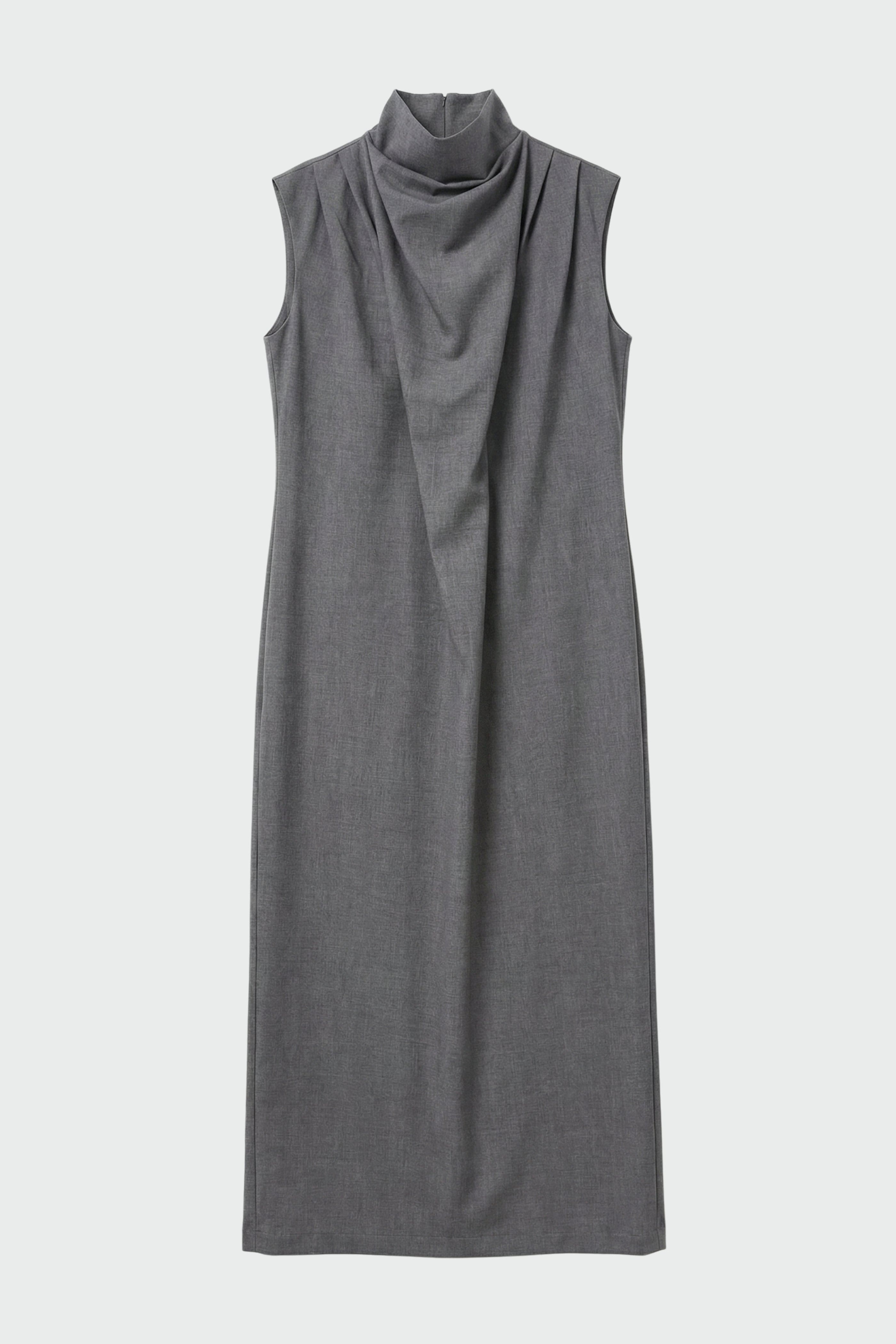 Amara Gathered-Neck Drape Dress