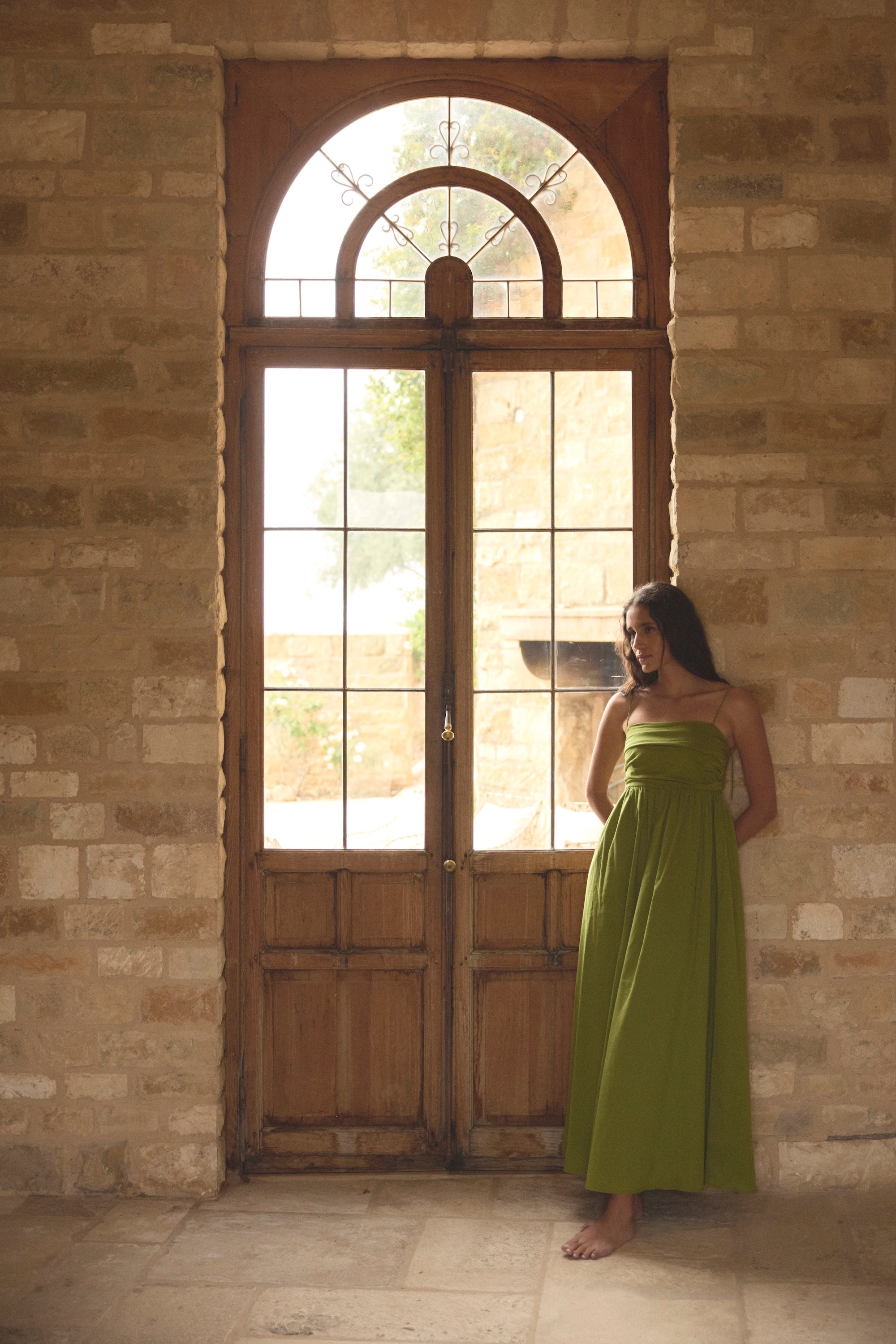 Aurora Ruched Organic Cotton Maxi Dress Aurora Ruched Organic Cotton Maxi Dress