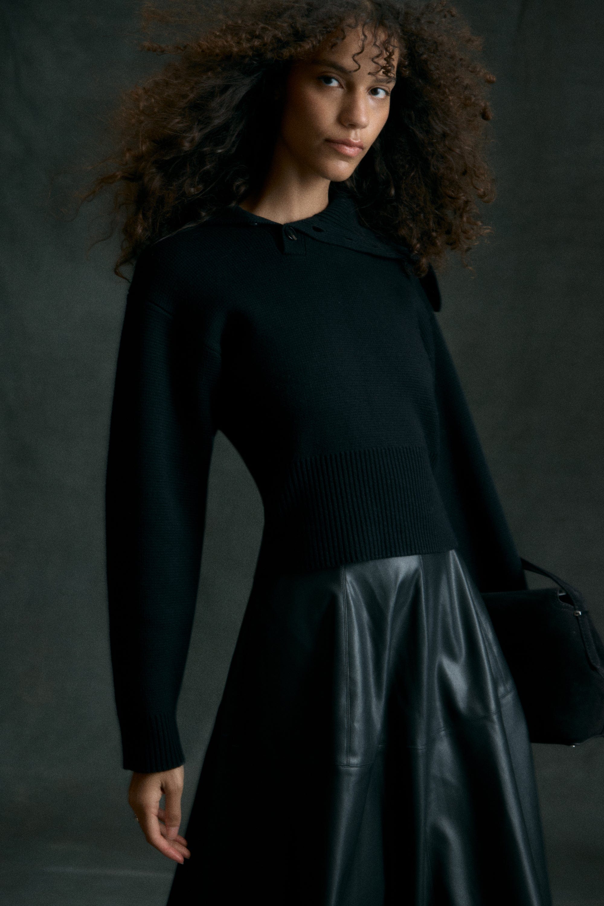 Elijah Foldover Button-Collar Sweater