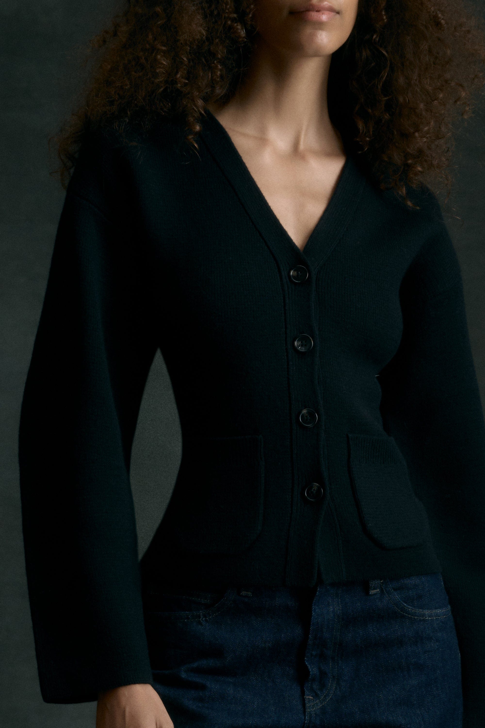 Elinor Organic Cotton-Wool V-Neck Cardigan