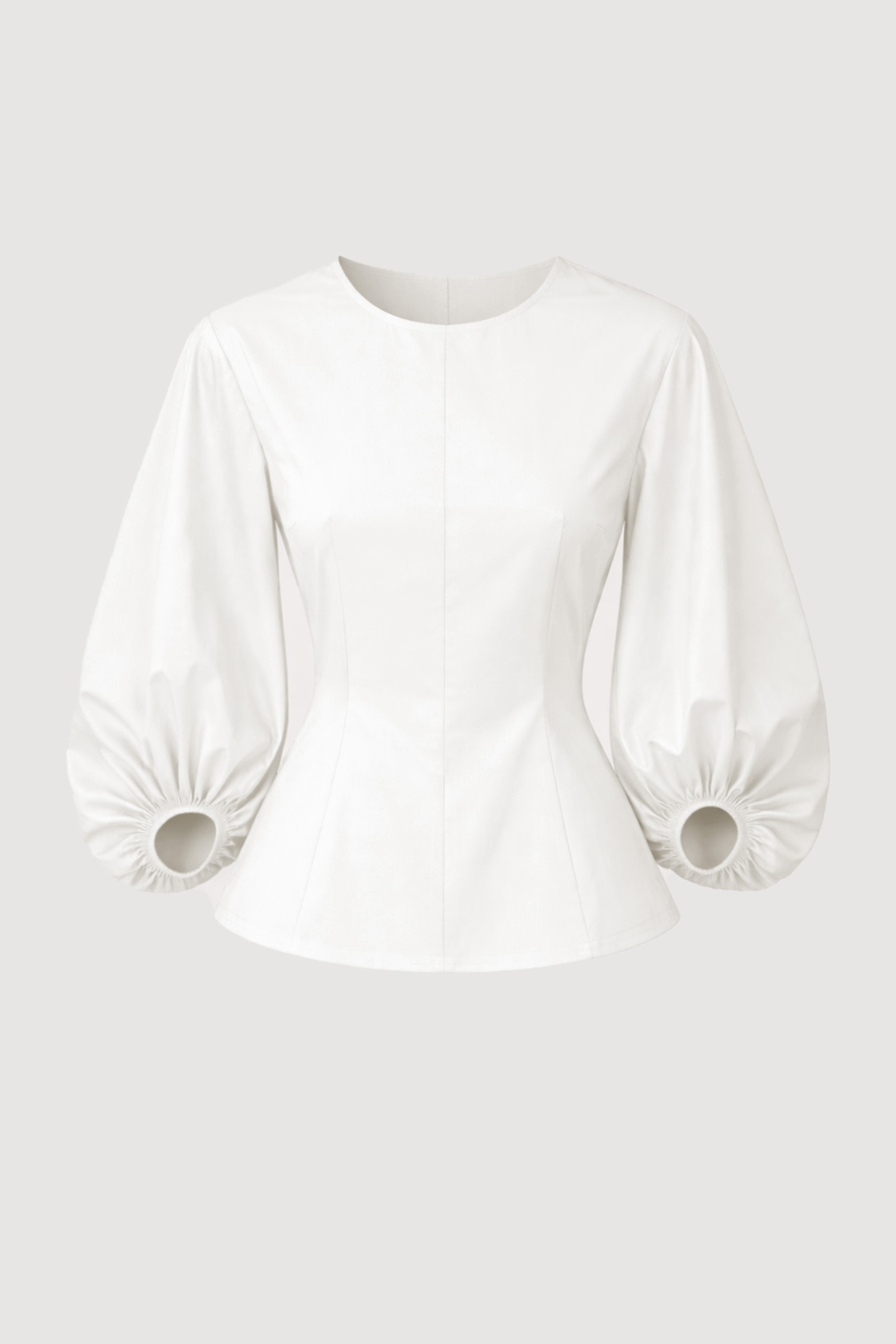 Odessa Sculpted Balloon-Sleeve Blouse