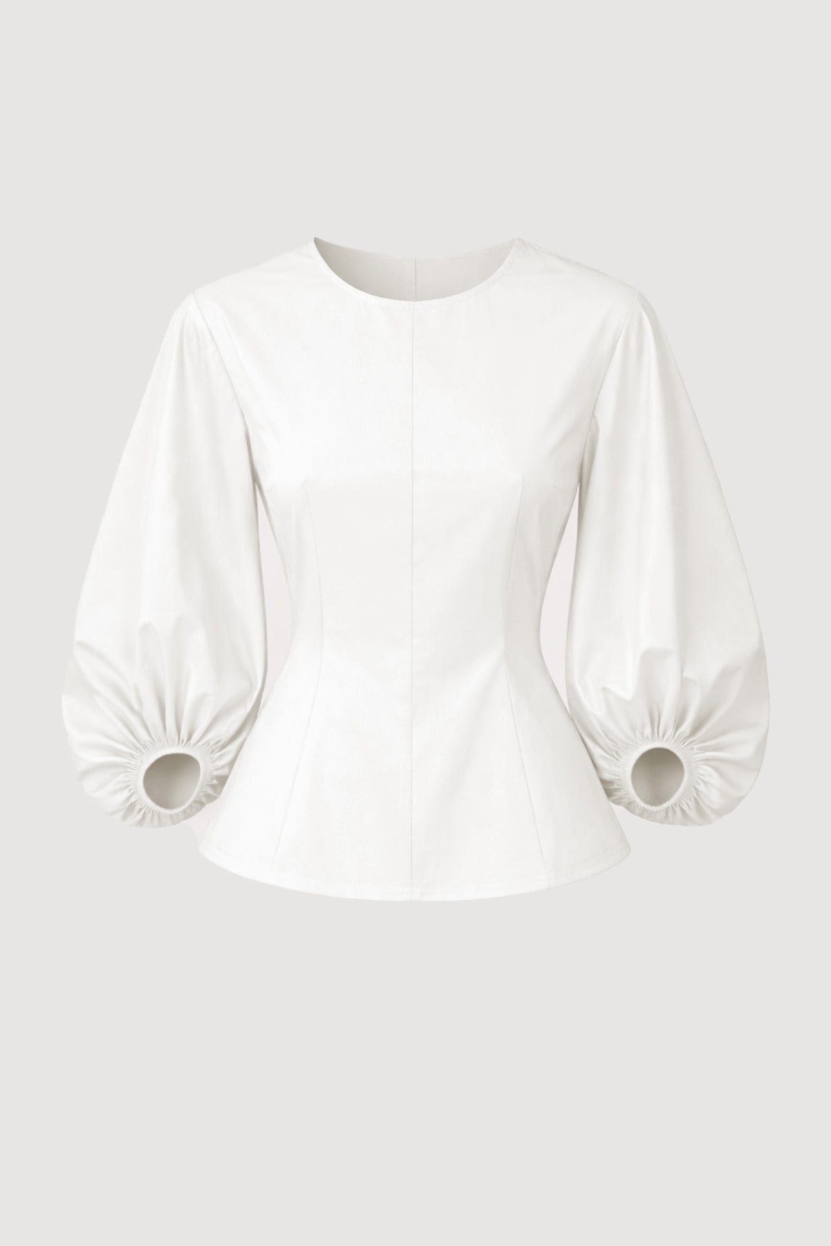 Odessa Sculpted Balloon-Sleeve Blouse