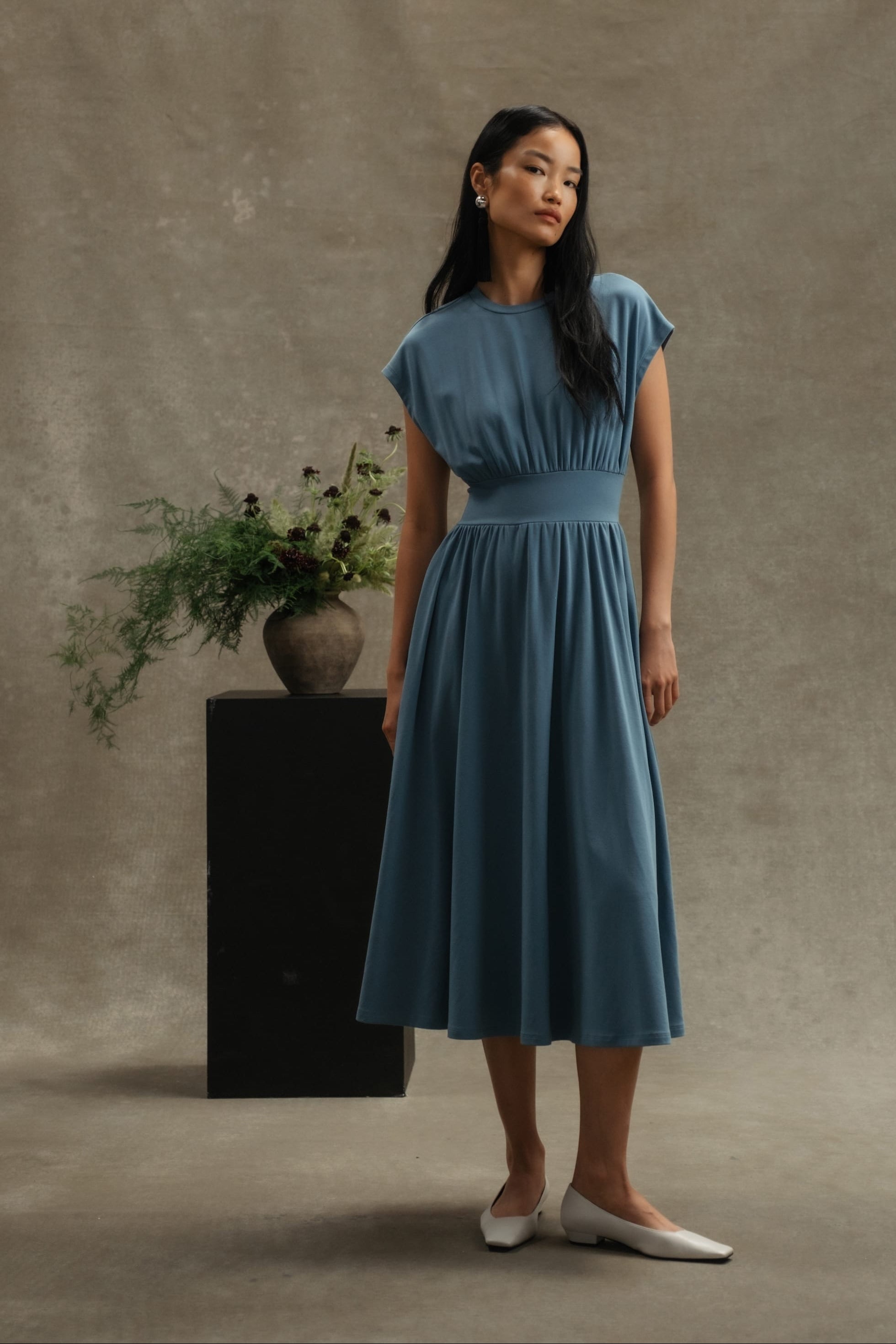 Prima Jersey Midi Dress Dusty Blue / Regular / L
