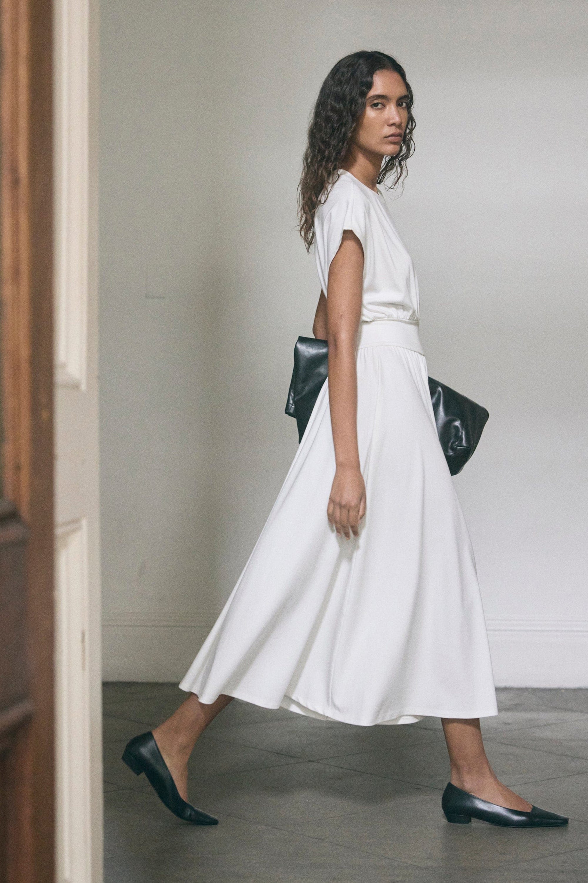 Prima Jersey Midi Dress in White