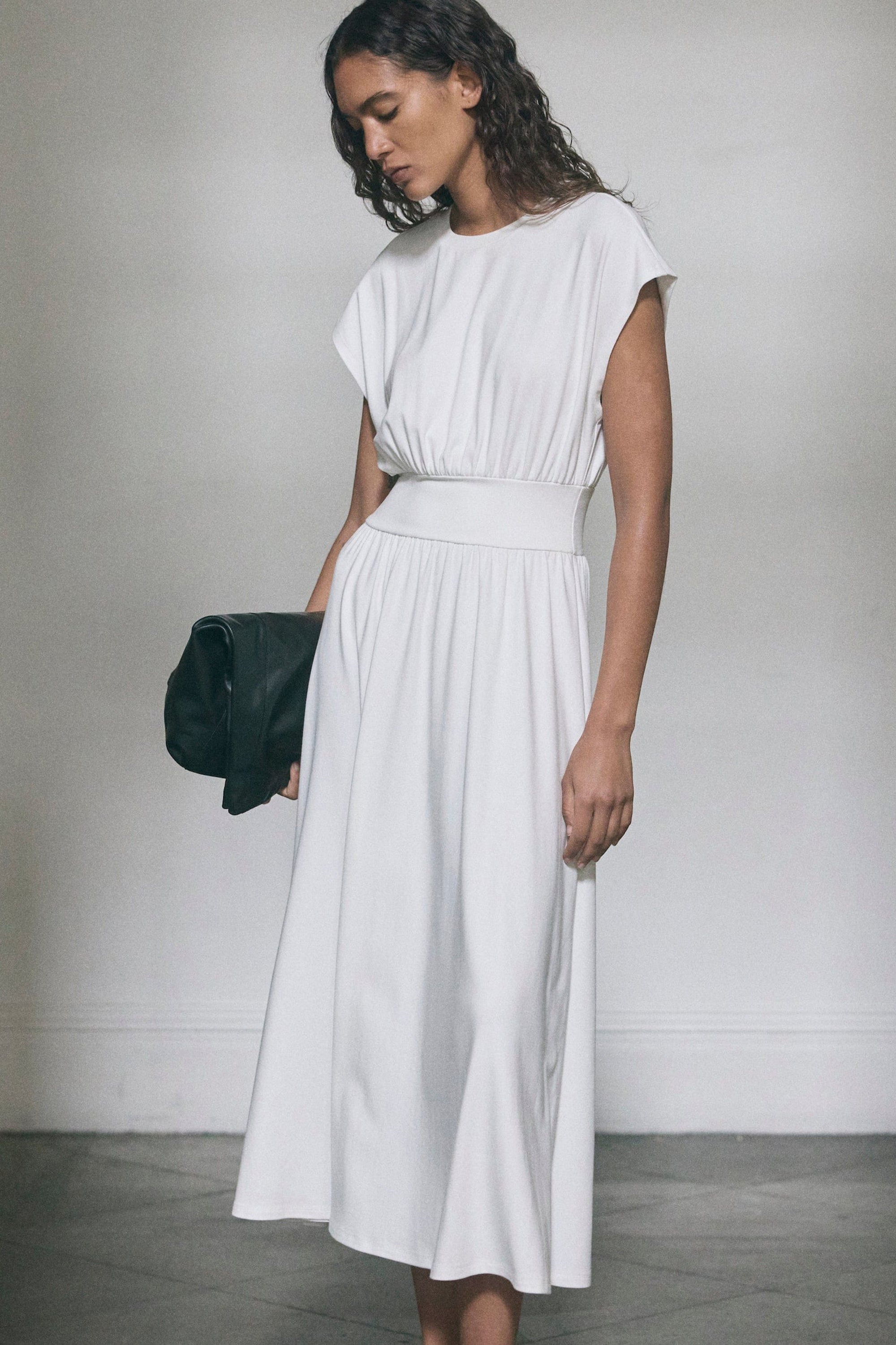Prima Jersey Midi Dress in White Prima Jersey Midi Dress in White