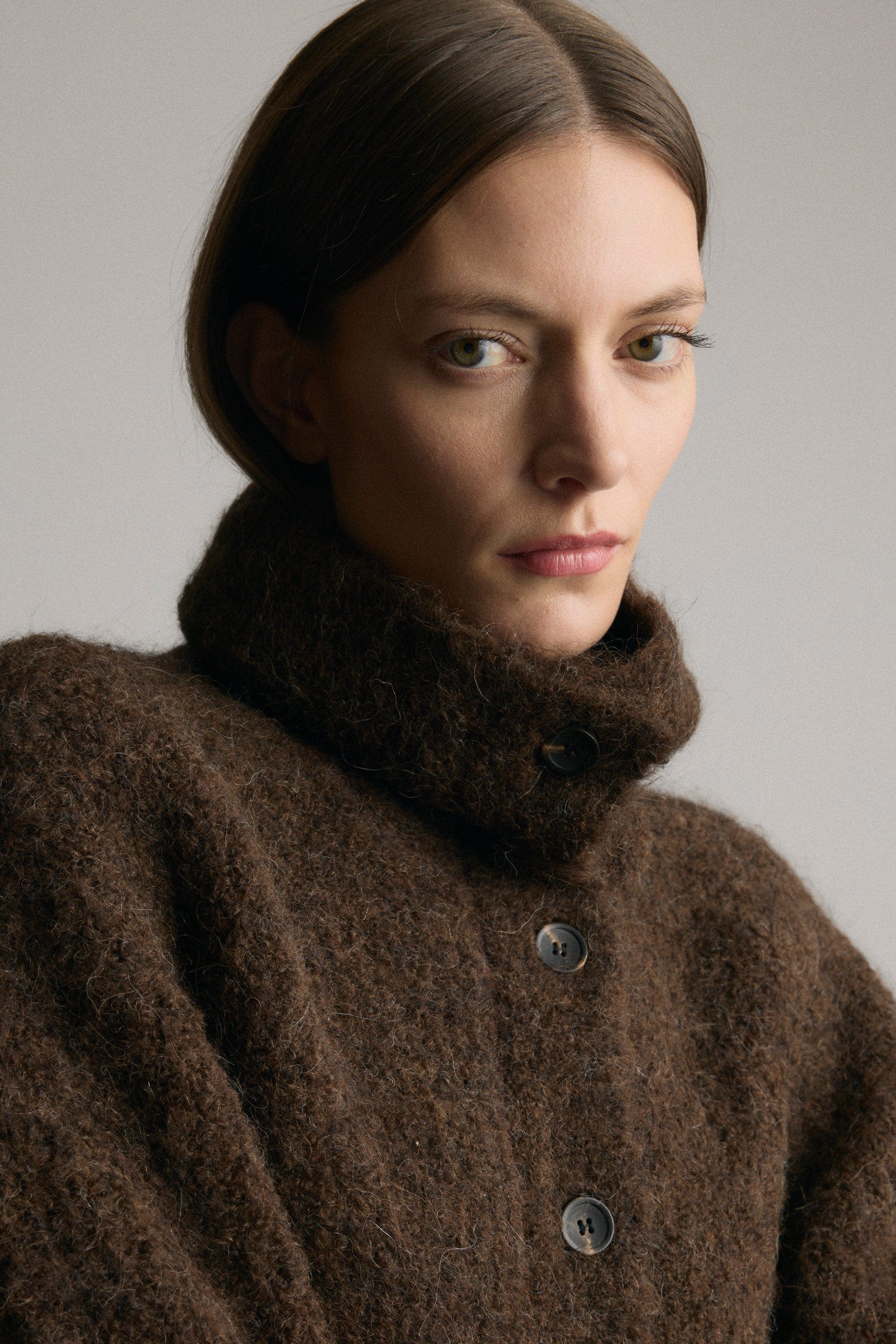 Sacha Fuzzy Alpaca-Wool Cardigan