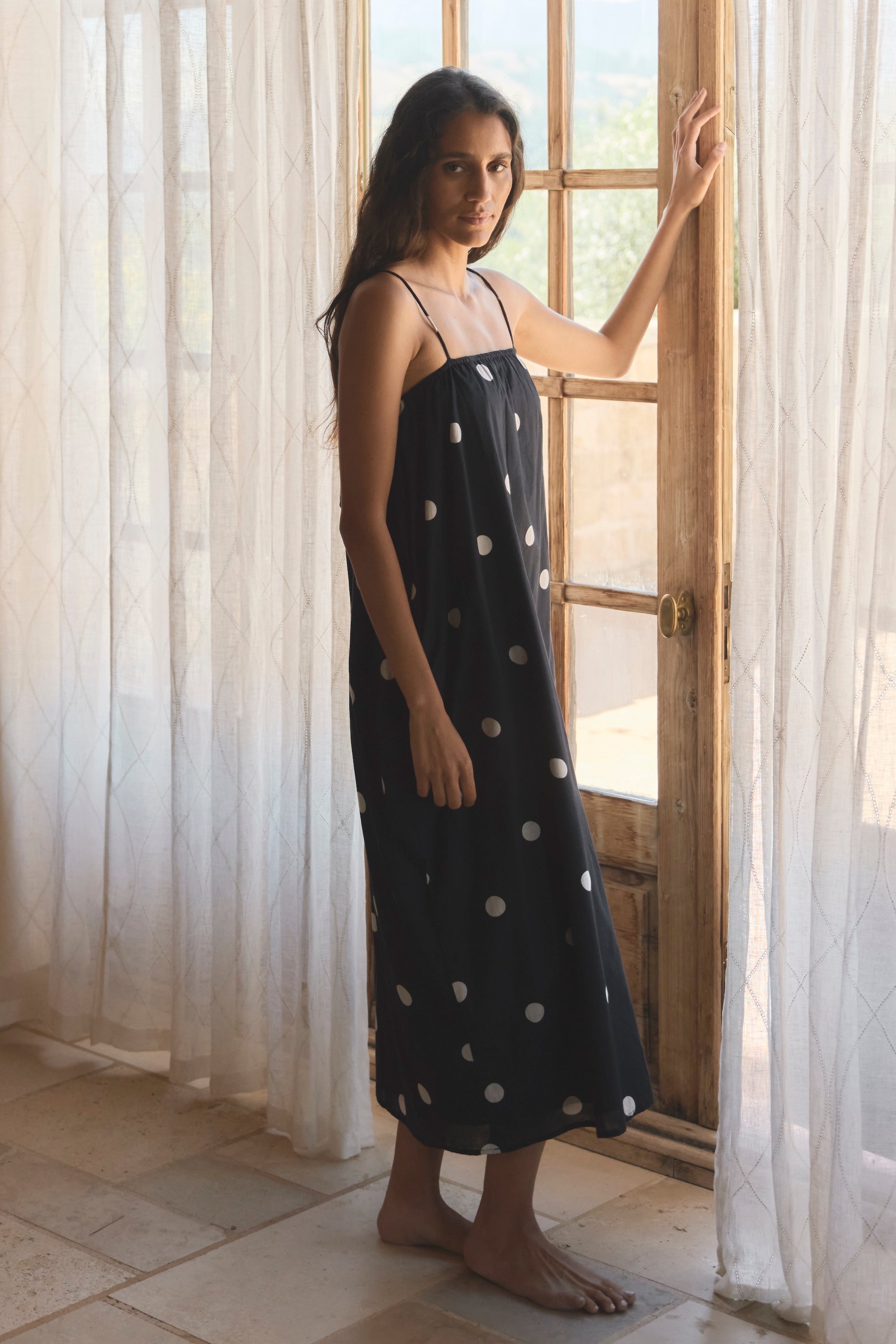 navy and cream maxi dress Morning Mist Maxi Navy Blue / L