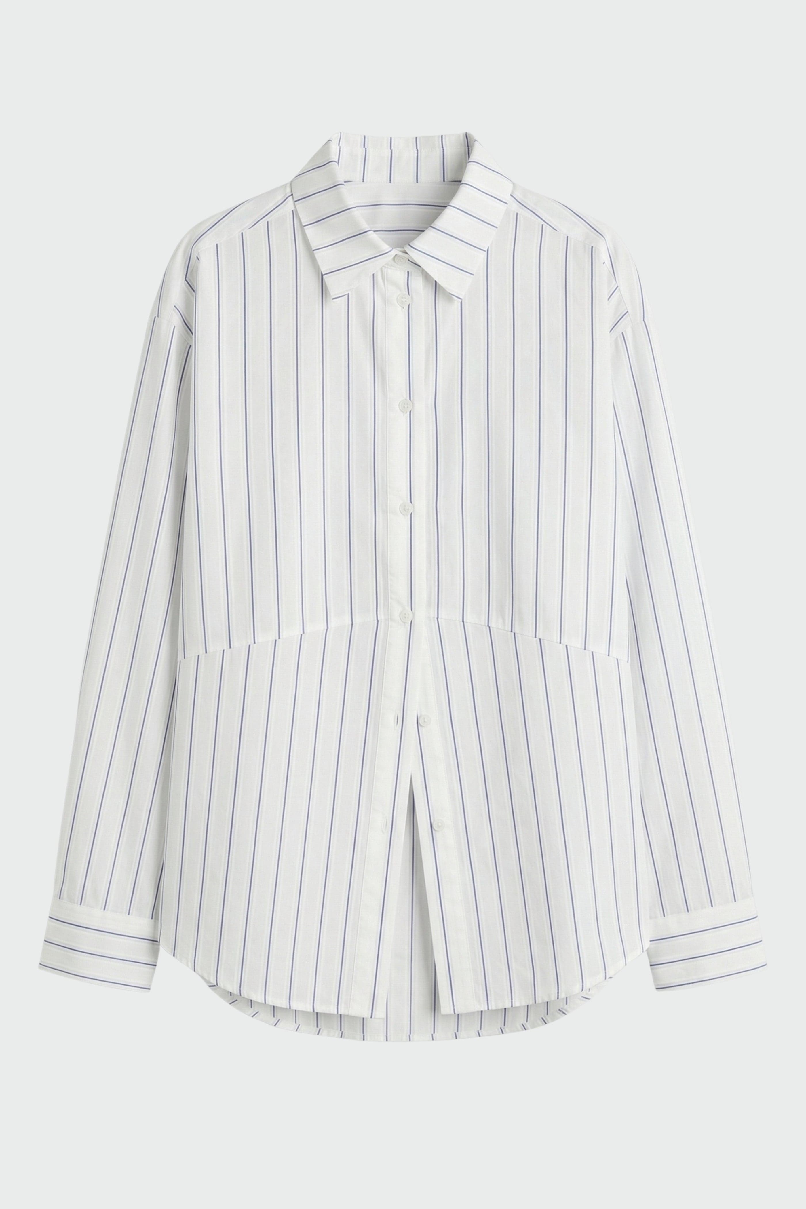 Tarinah Front-Split Striped Shirt