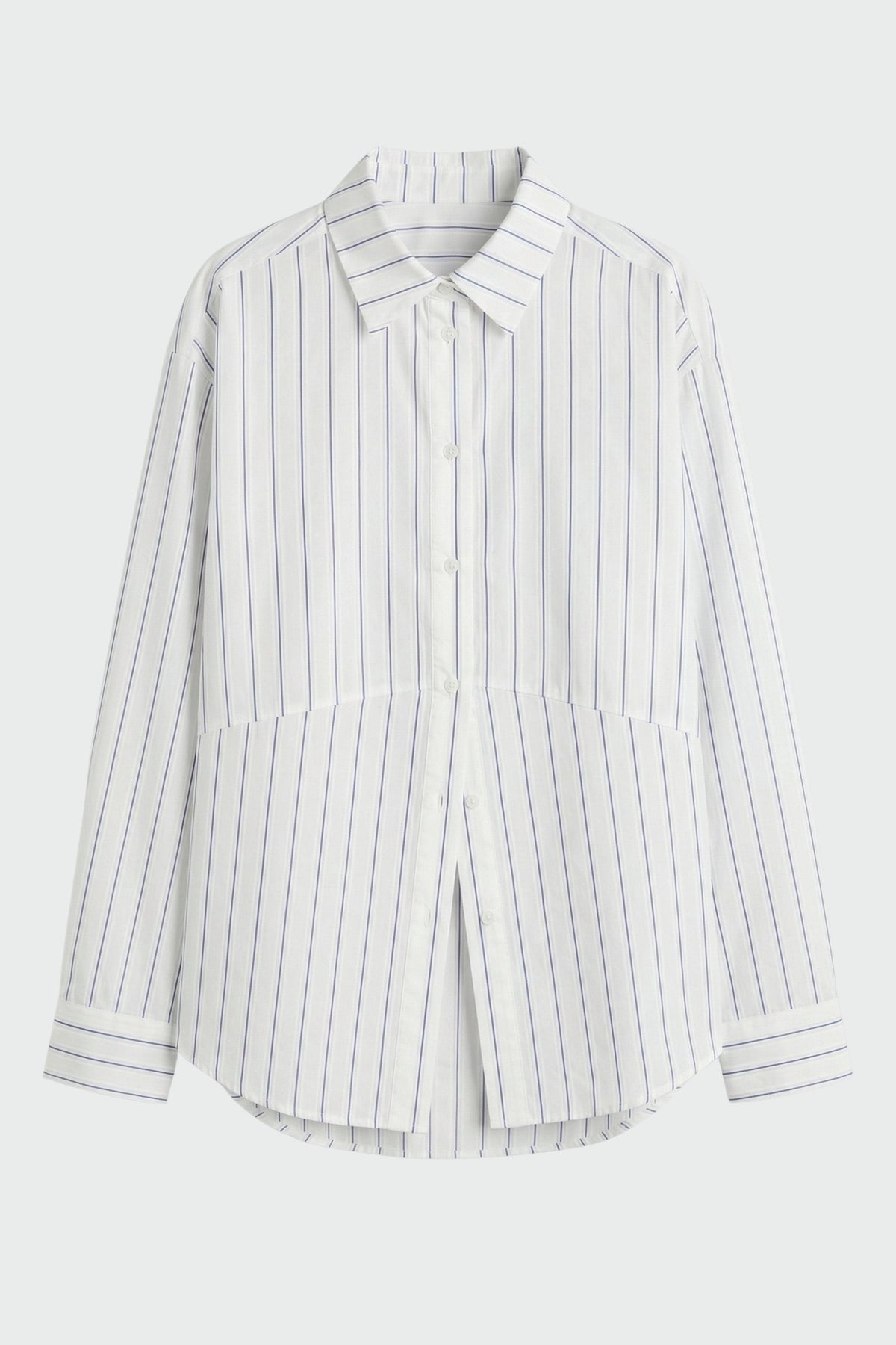 Tarinah Front-Split Striped Shirt