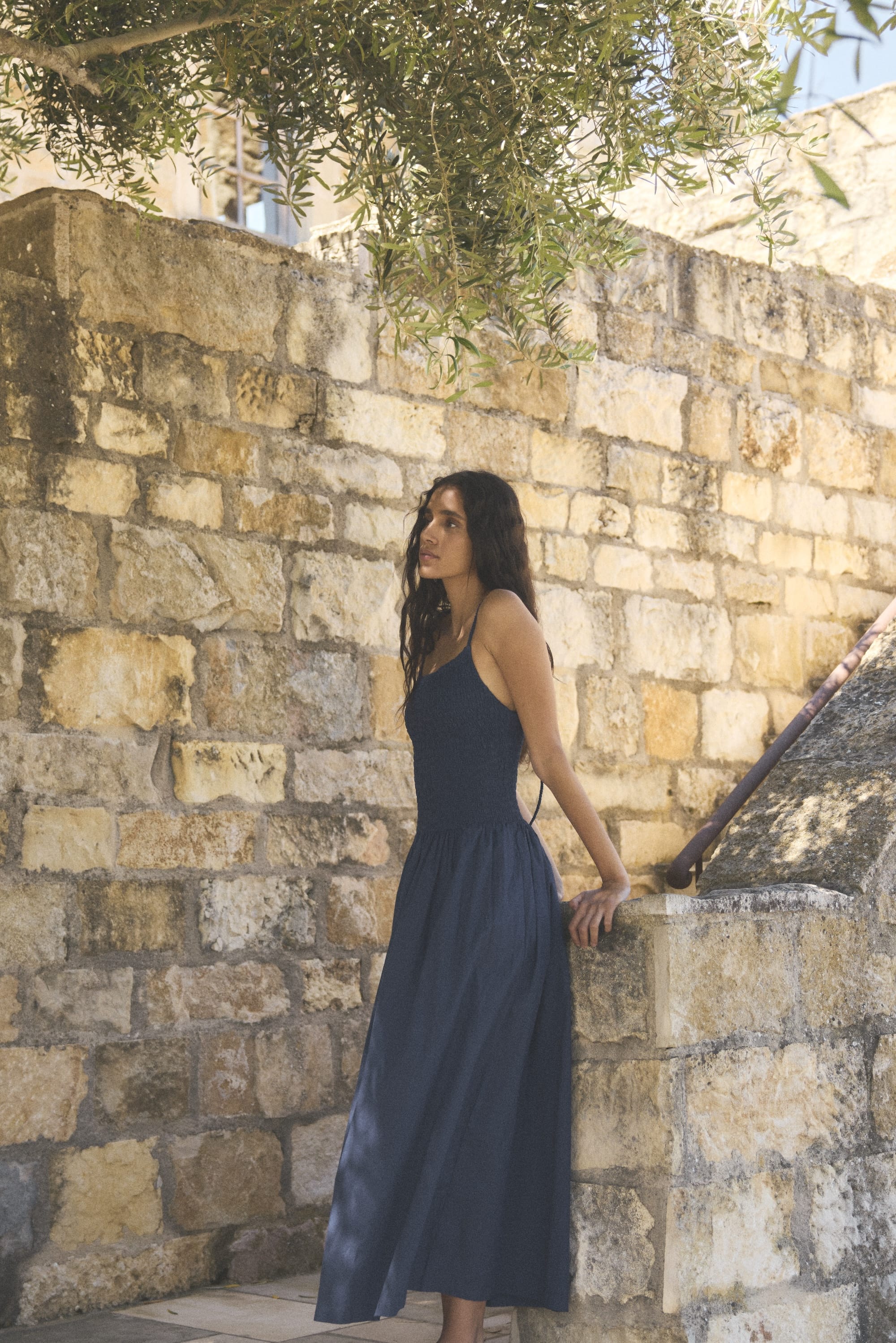 Venus Smocked Dress at Modern Citizen | Women's Midi Dress