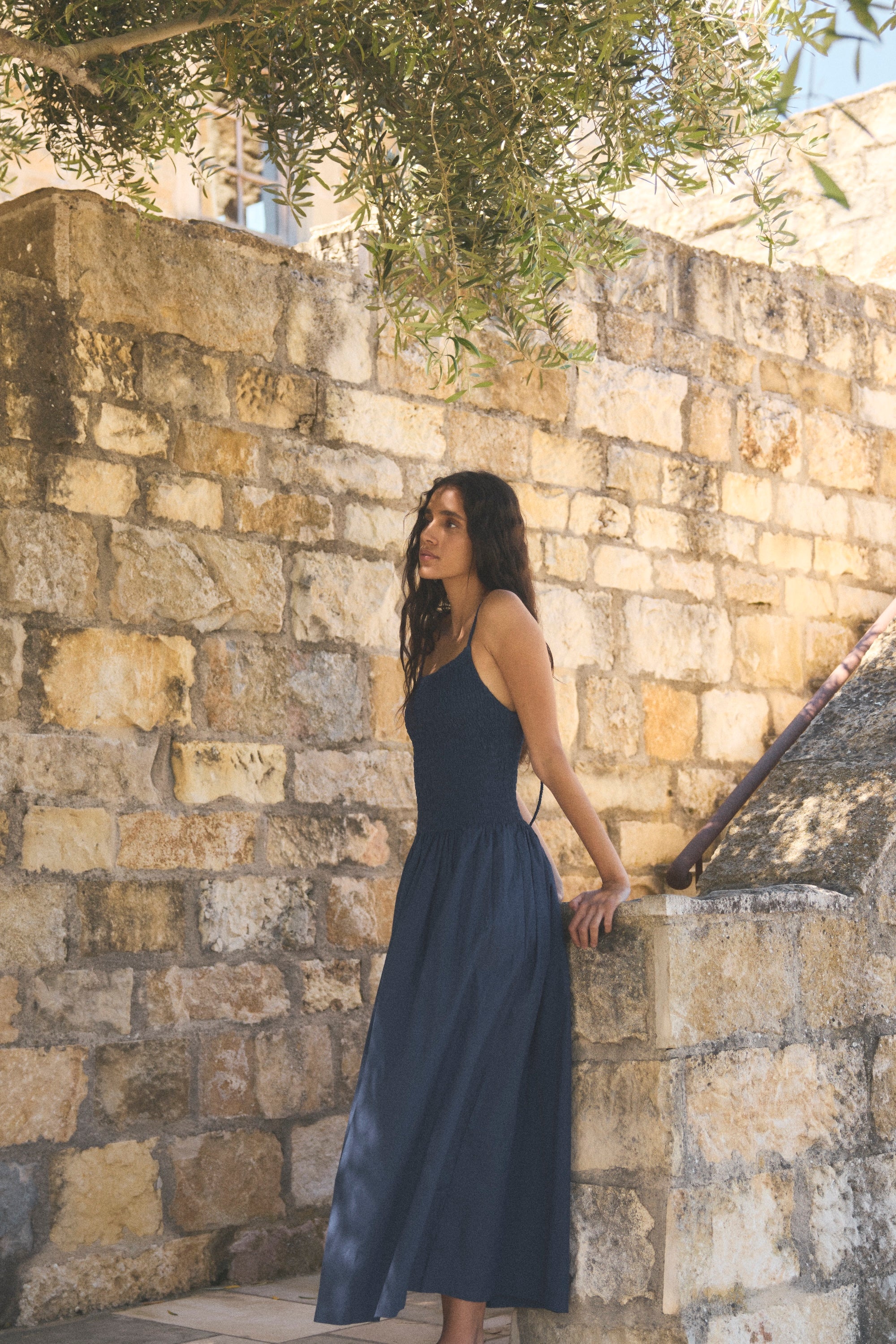 Venus Smocked Dress at Modern Citizen | Women's Midi Dress