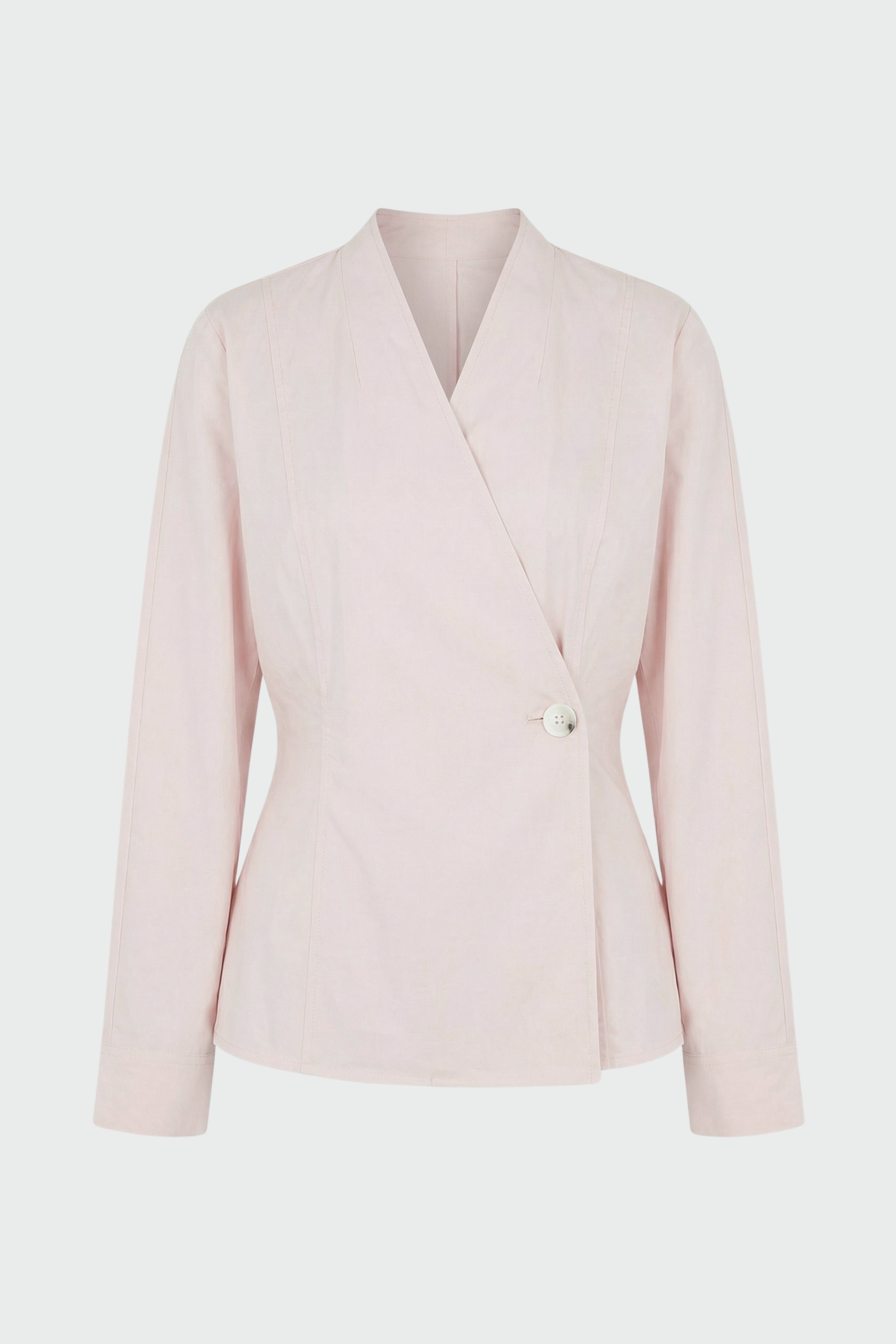 Zainab Sculpted Cotton Poplin Wrap Blouse