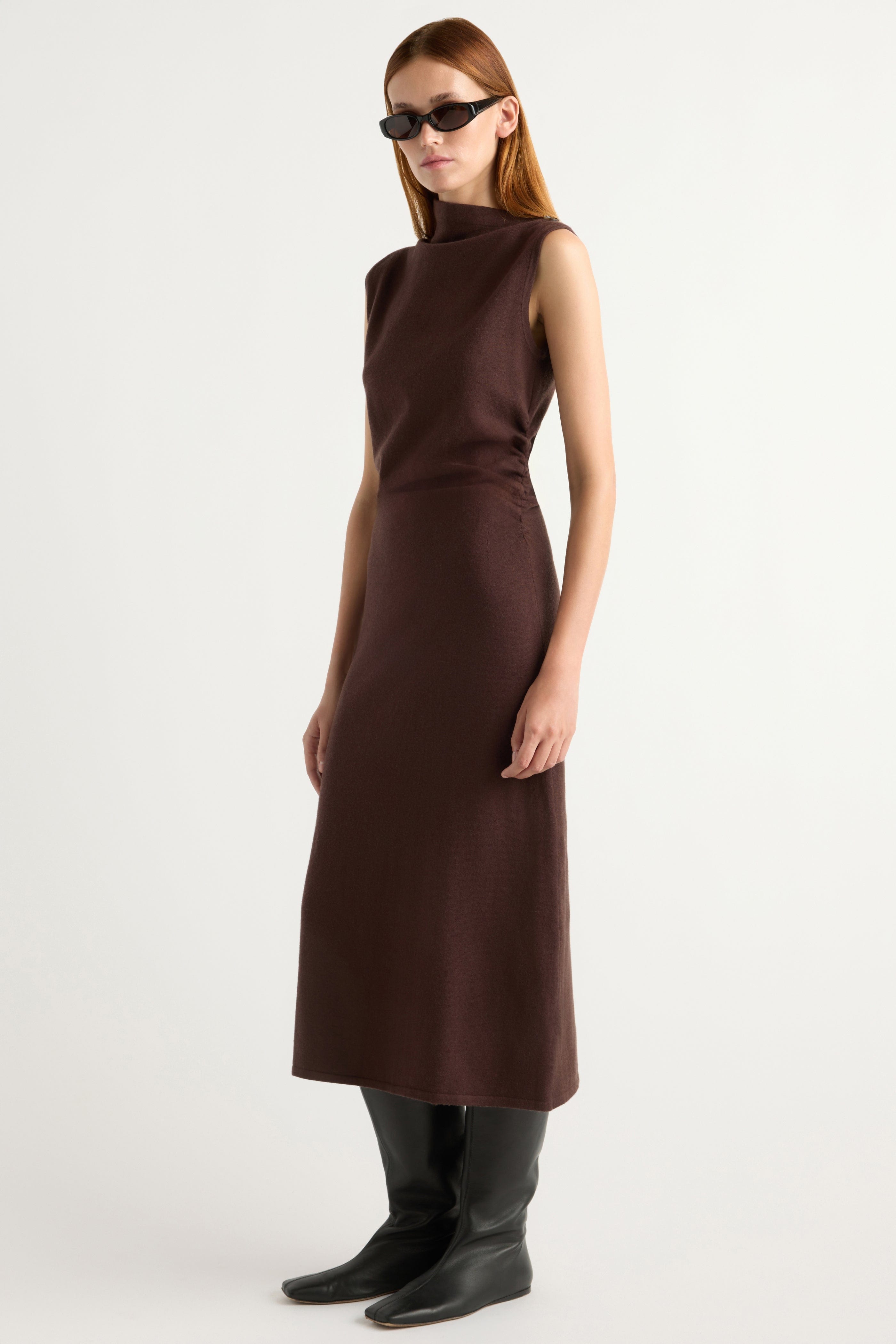 Abel Sleeveless Asymmetric-Neck Dress