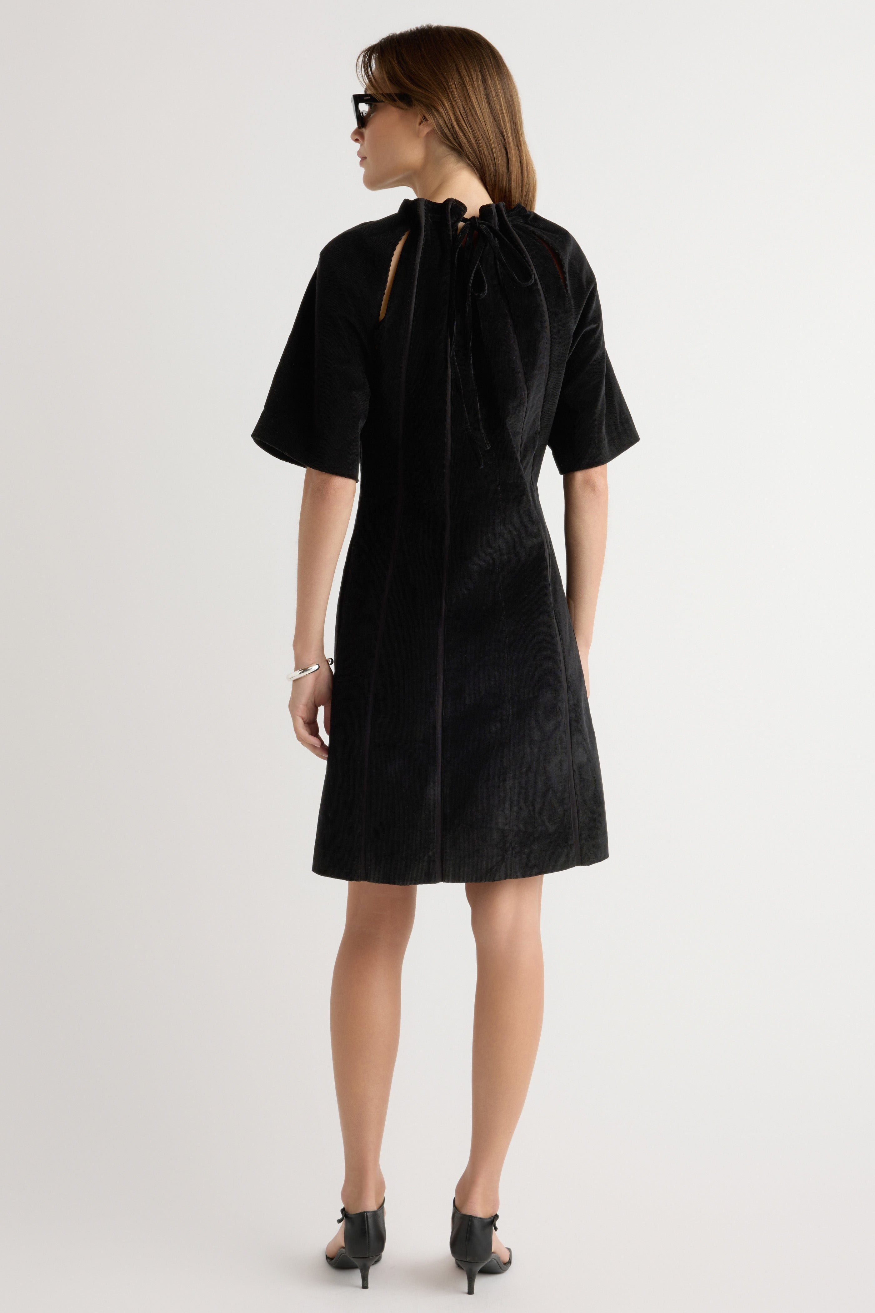 Aika Back-Tie Corduroy Mini Dress