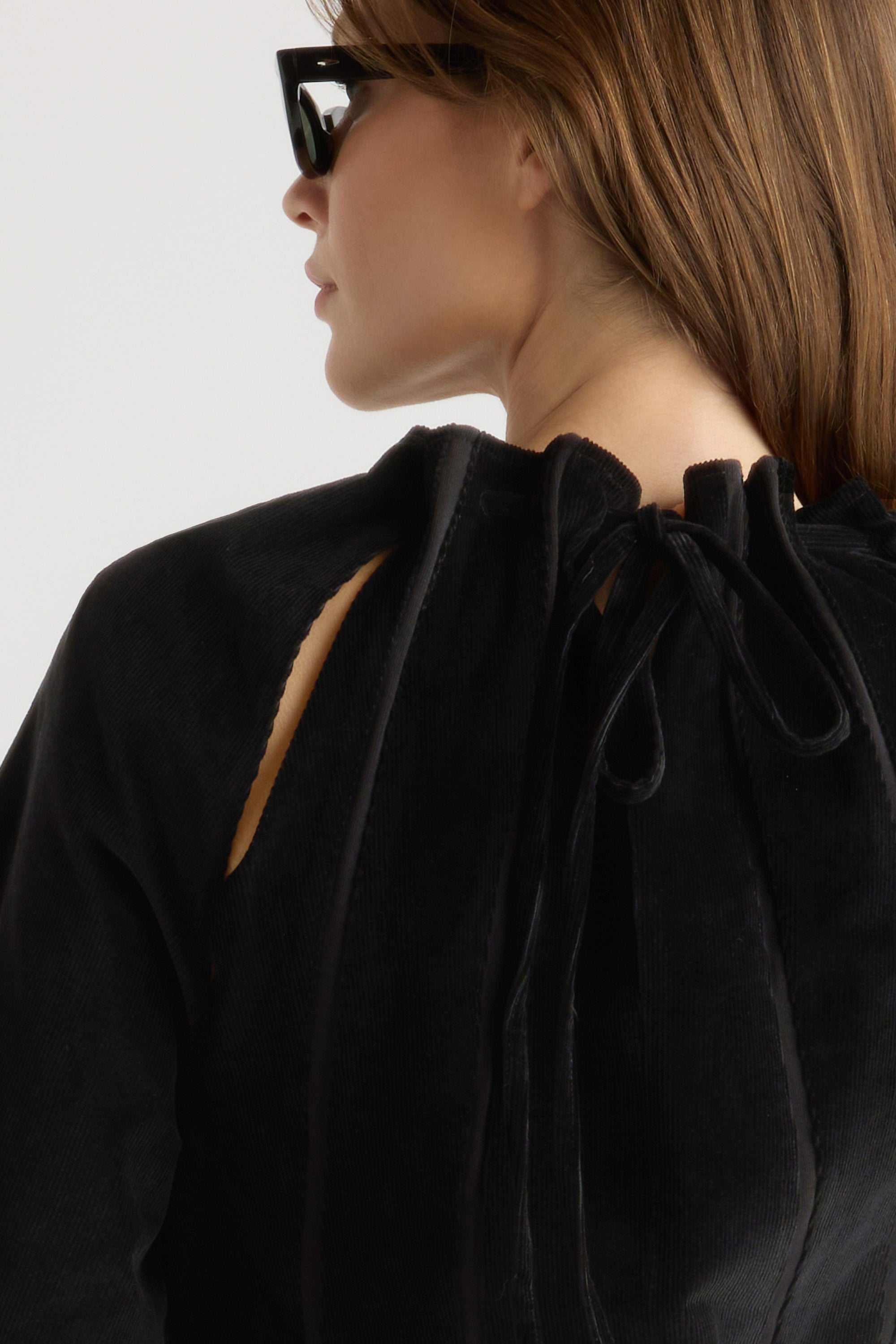 Aika Back-Tie Corduroy Mini Dress