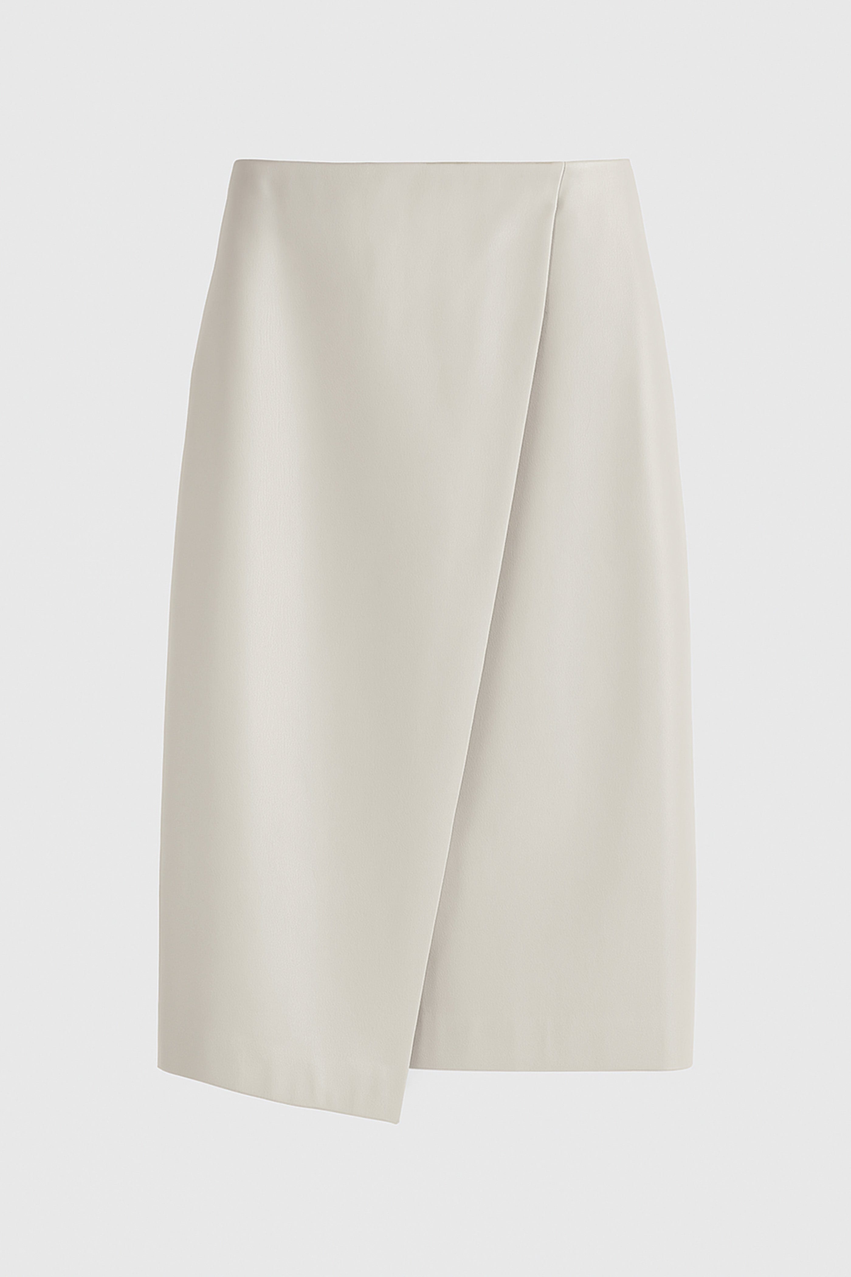 Alba Asymmetric Vegan Leather Skirt