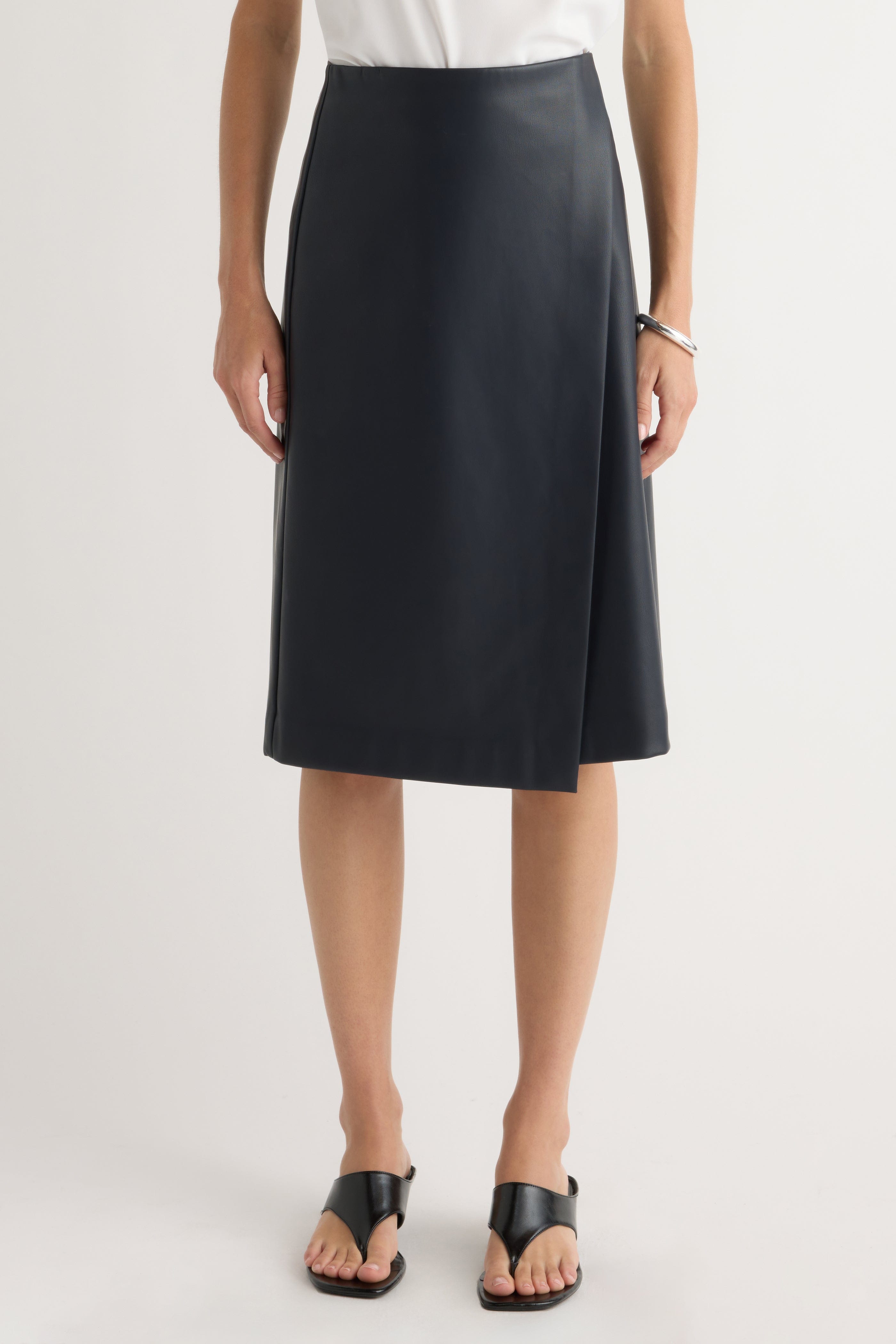 Alba Asymmetric Vegan Leather Skirt