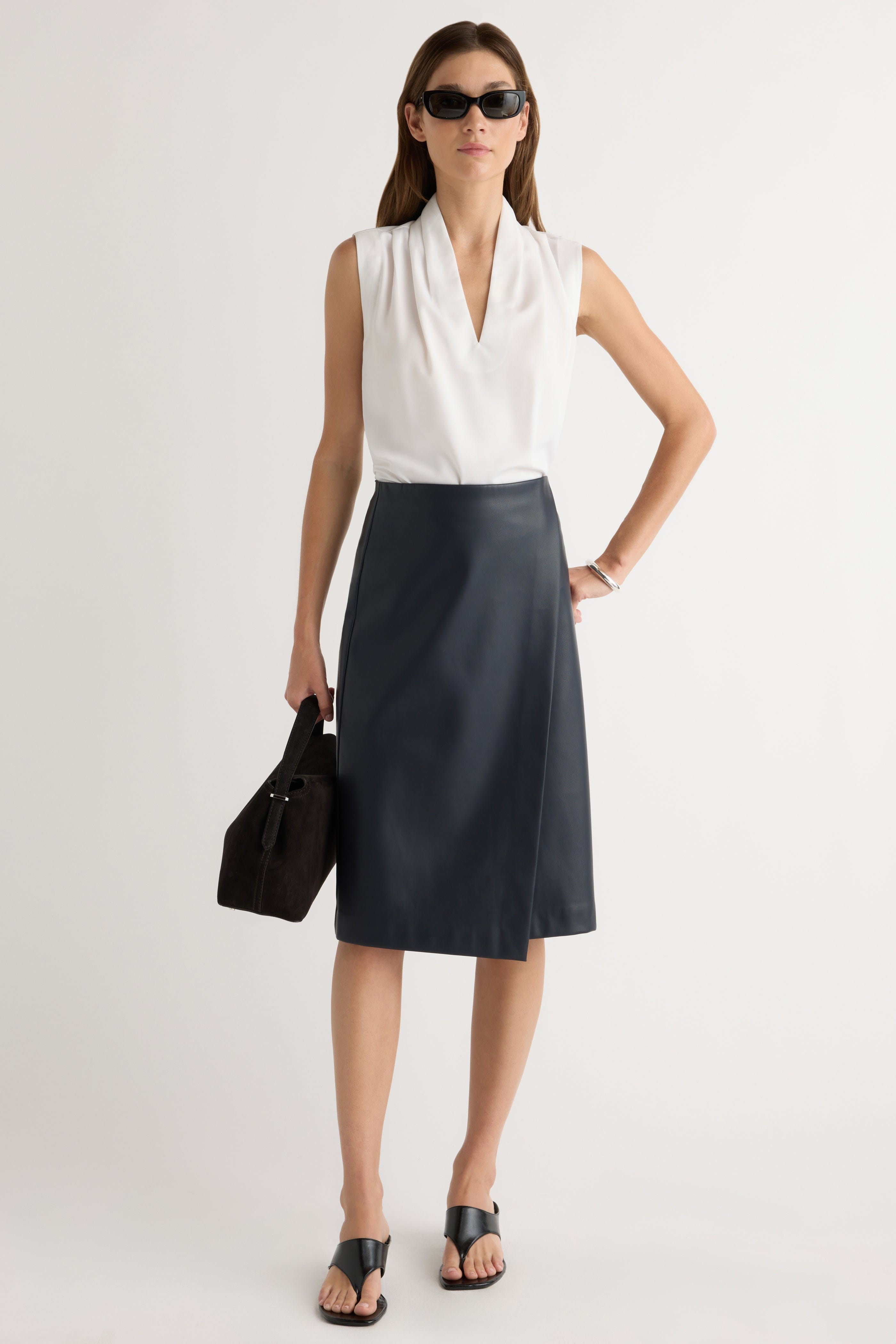 【U LAN】Nordic Tiered Leather Skirt Celtic and Viking Skirt with Irregular Leather Waistband and