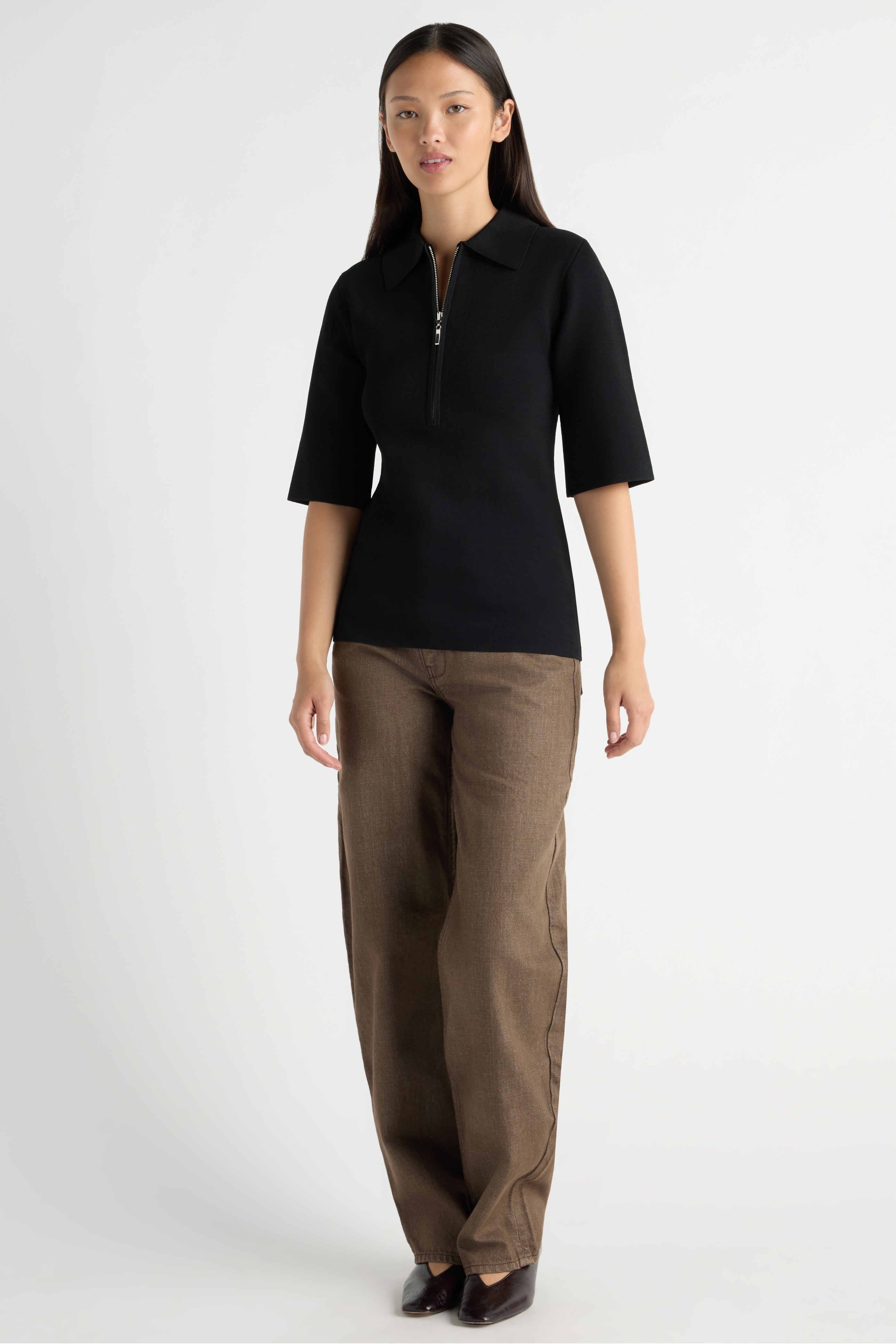 Alex Half-Zip Tunic Sweater Top