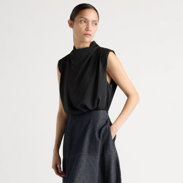 Charlotte | Allegra Gathered-Neck Sleeveless Blouse in Size Small