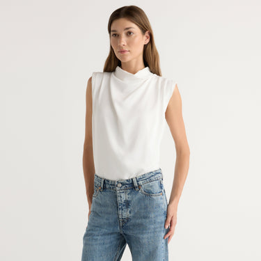 Renée | Allegra Gathered-Neck Sleeveless Blouse in Size Extra Small