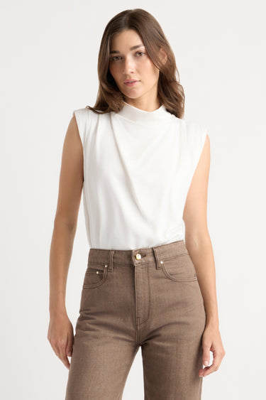 Renée | Allegra Gathered-Neck Sleeveless Blouse in Size Extra Small