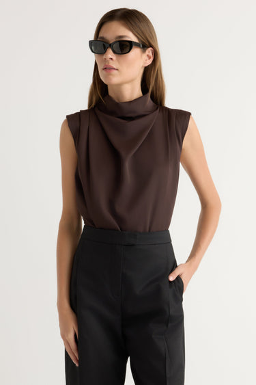 Renée | Allegra Gathered-Neck Sleeveless Blouse in Size Extra Small
