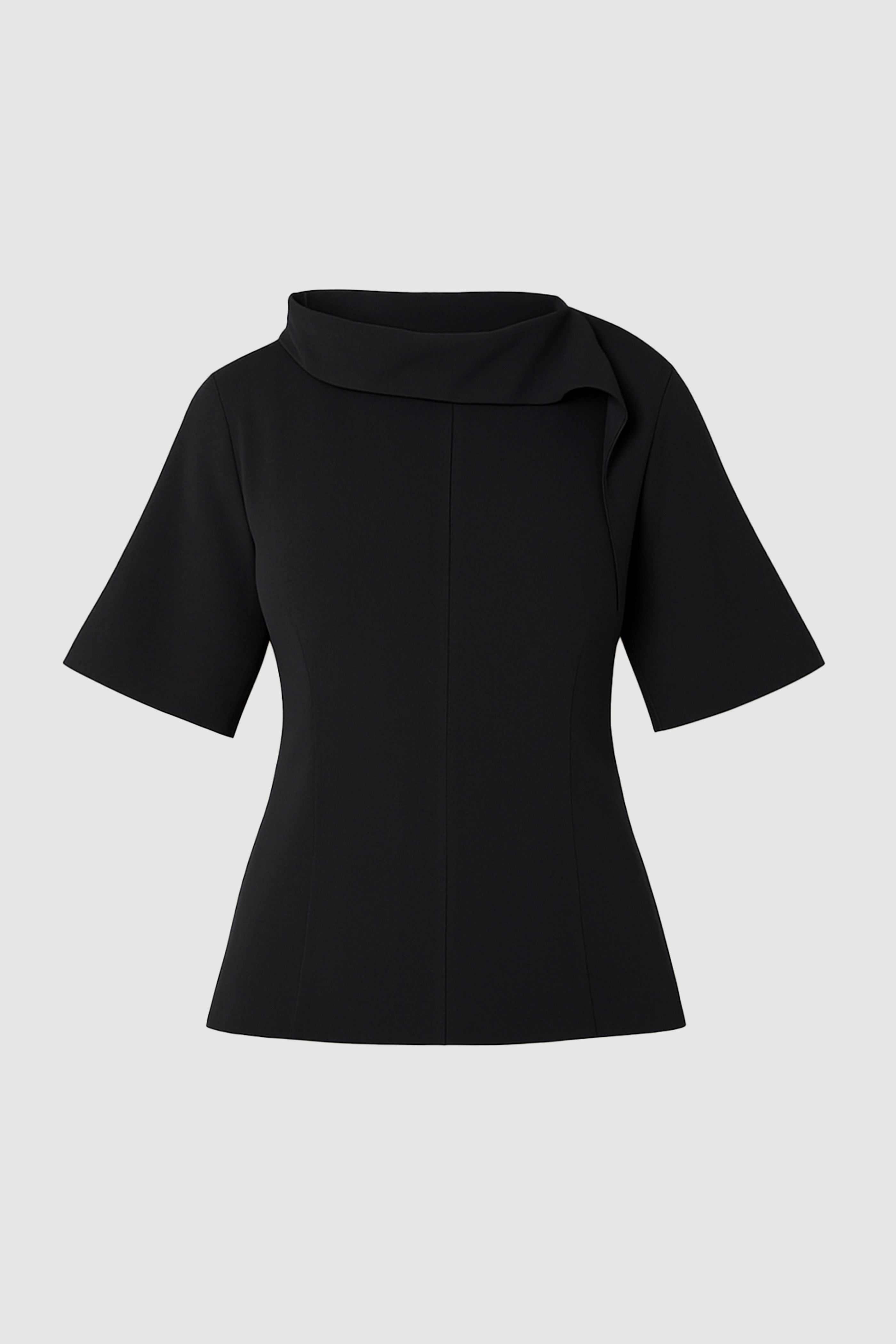 Allie Foldover Scarf-Neck Blouse