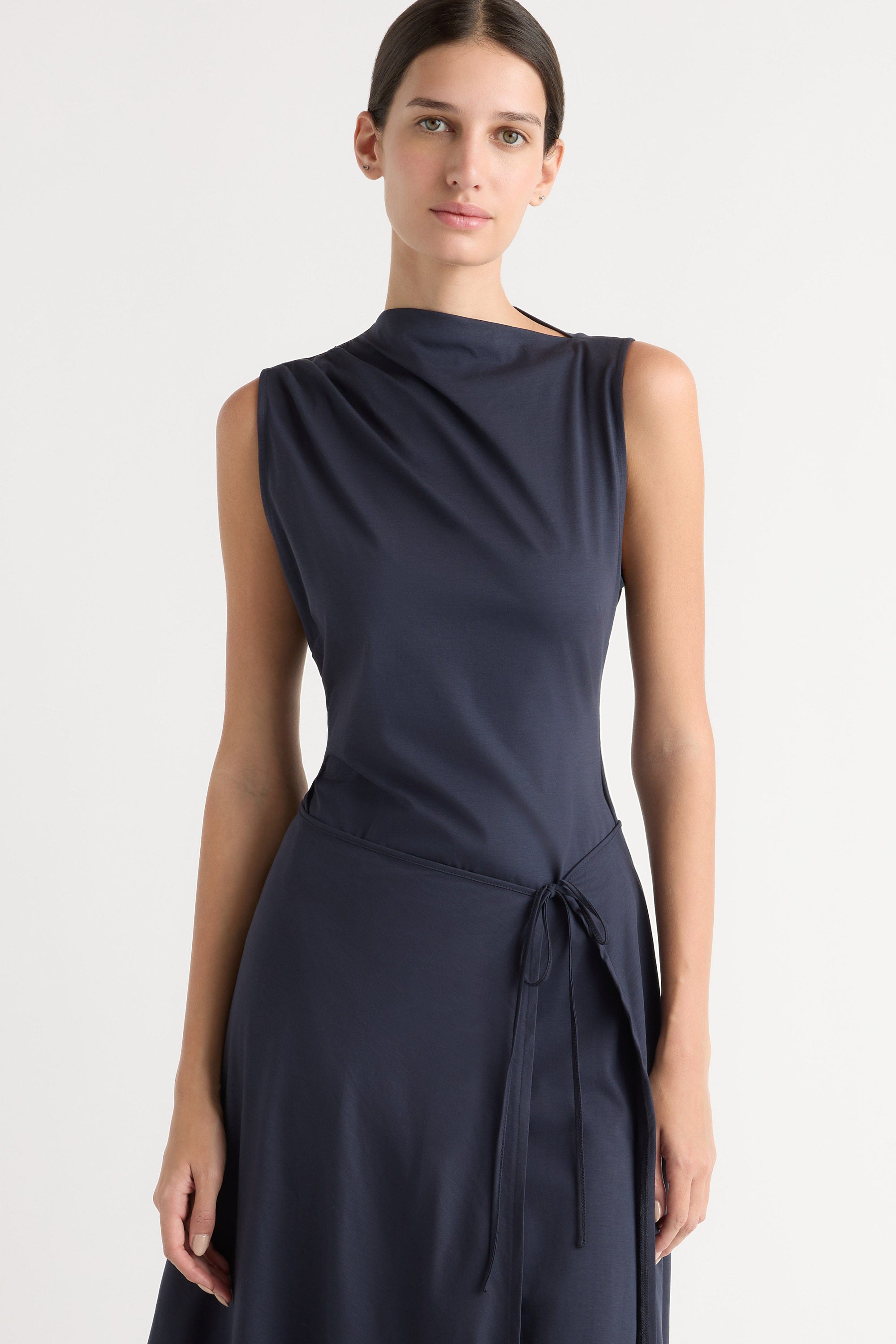 Amelia Asymmetric-Neck Wrap Dress Amelia Asymmetric-Neck Wrap Dress