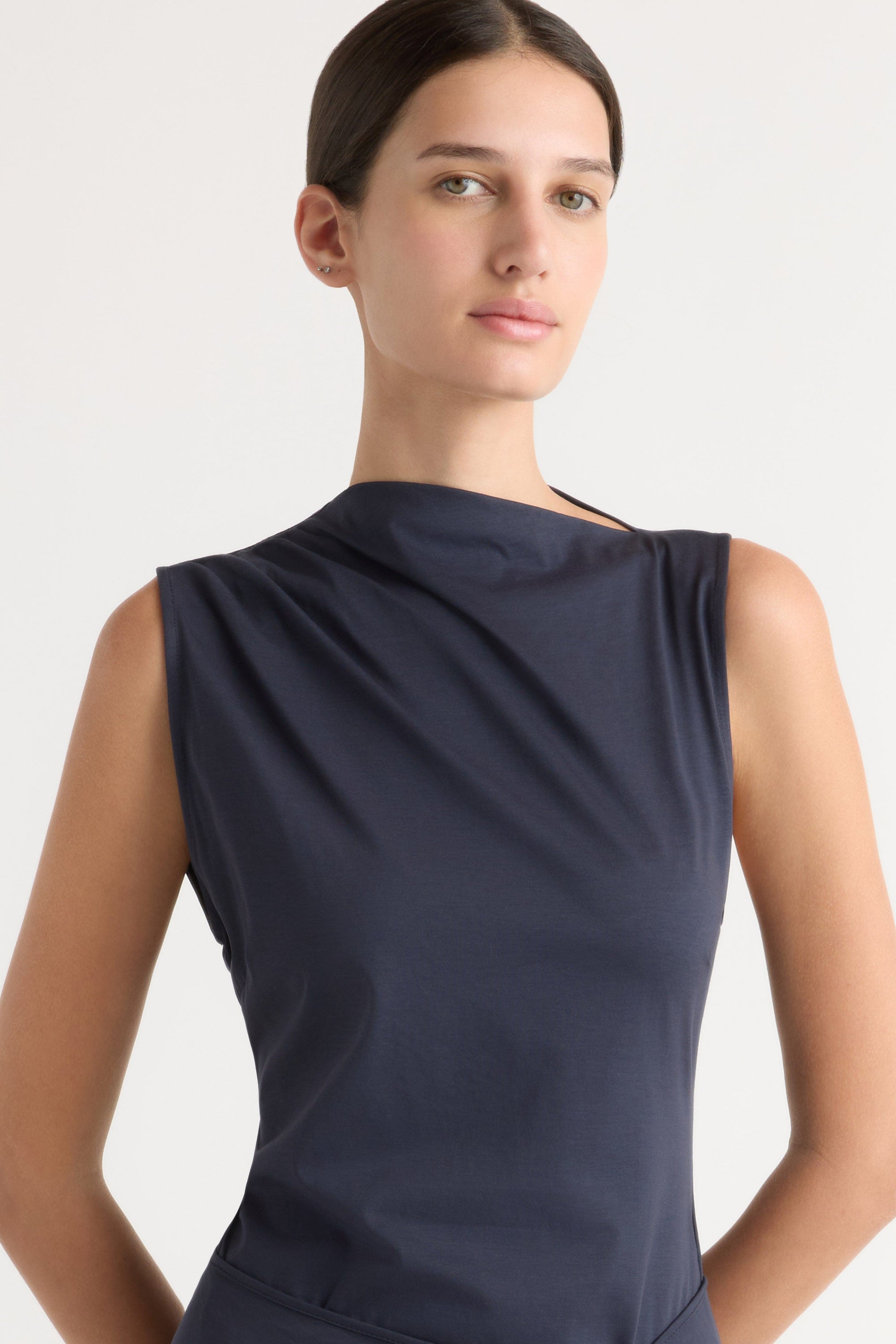 Amelia Asymmetric-Neck Wrap Dress Amelia Asymmetric-Neck Wrap Dress