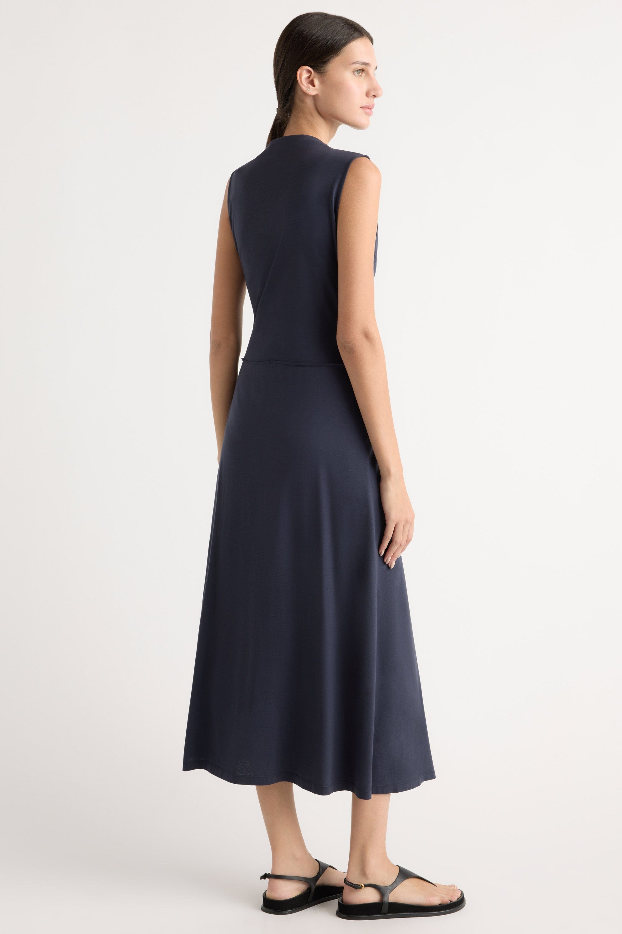 navy blue dress for baby girl Amelia Asymmetric-Neck Wrap Dress