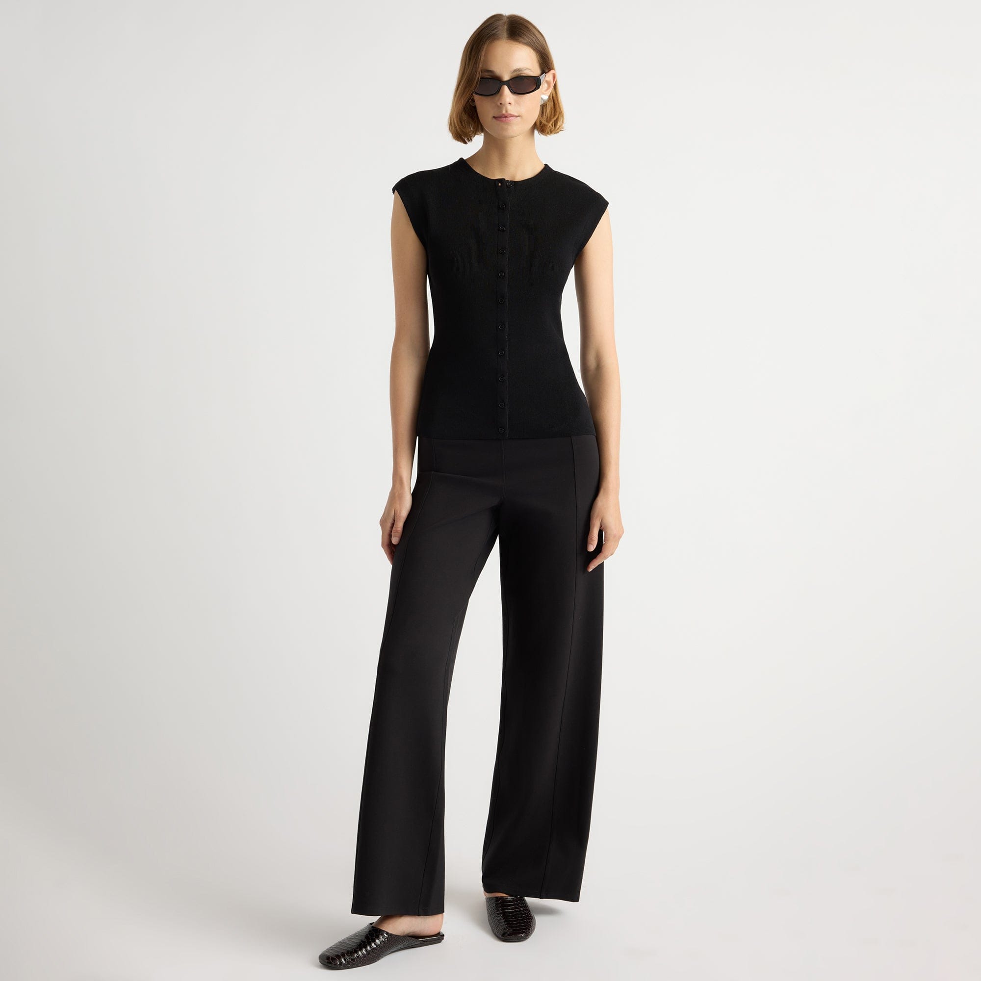 Anh Wide-Leg Ponte Stretch Pant