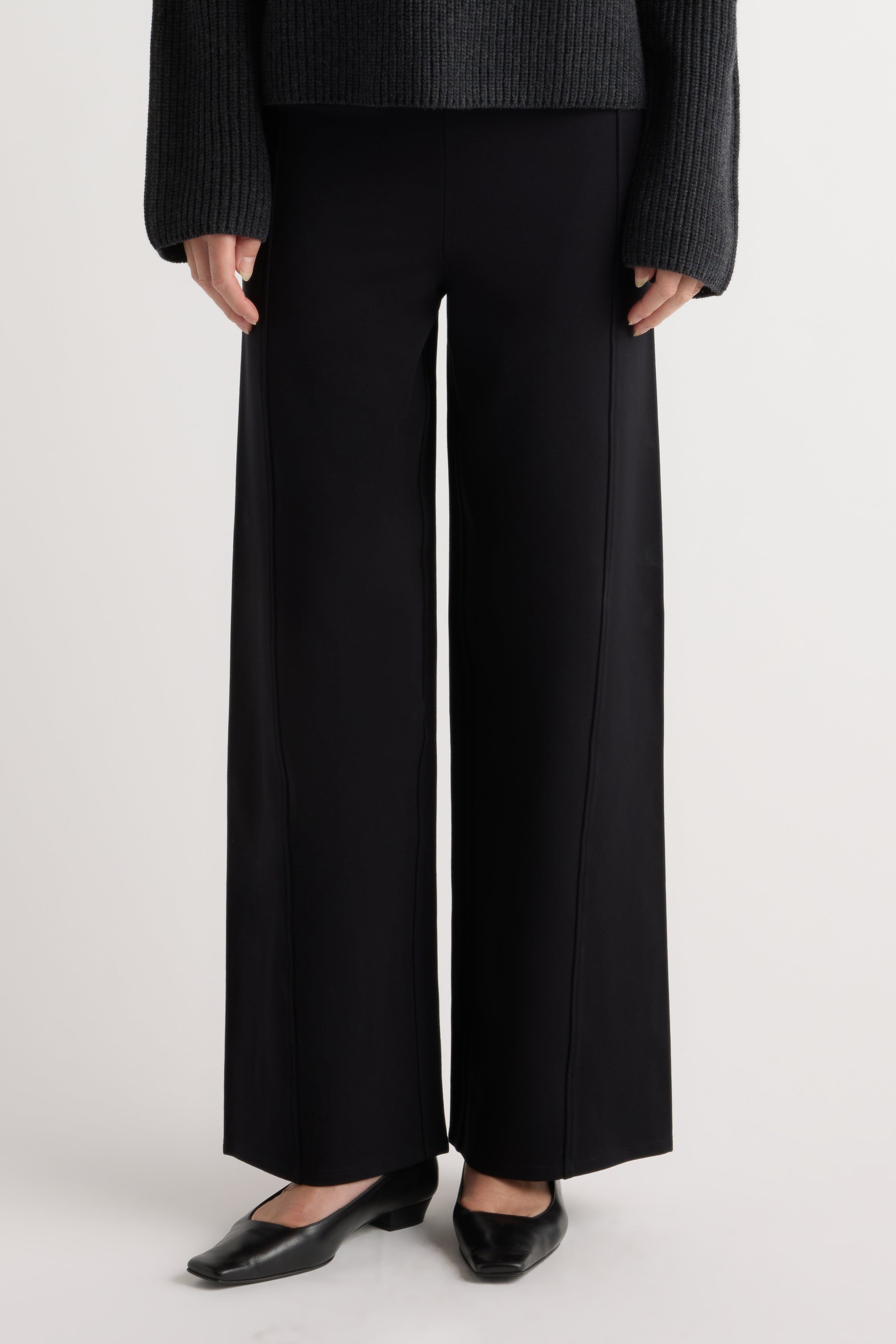 2着セット【carorie】HEAVY PONTE PANTS グレーブラック LIGHT PONTE SLACKS BLACK – carorie