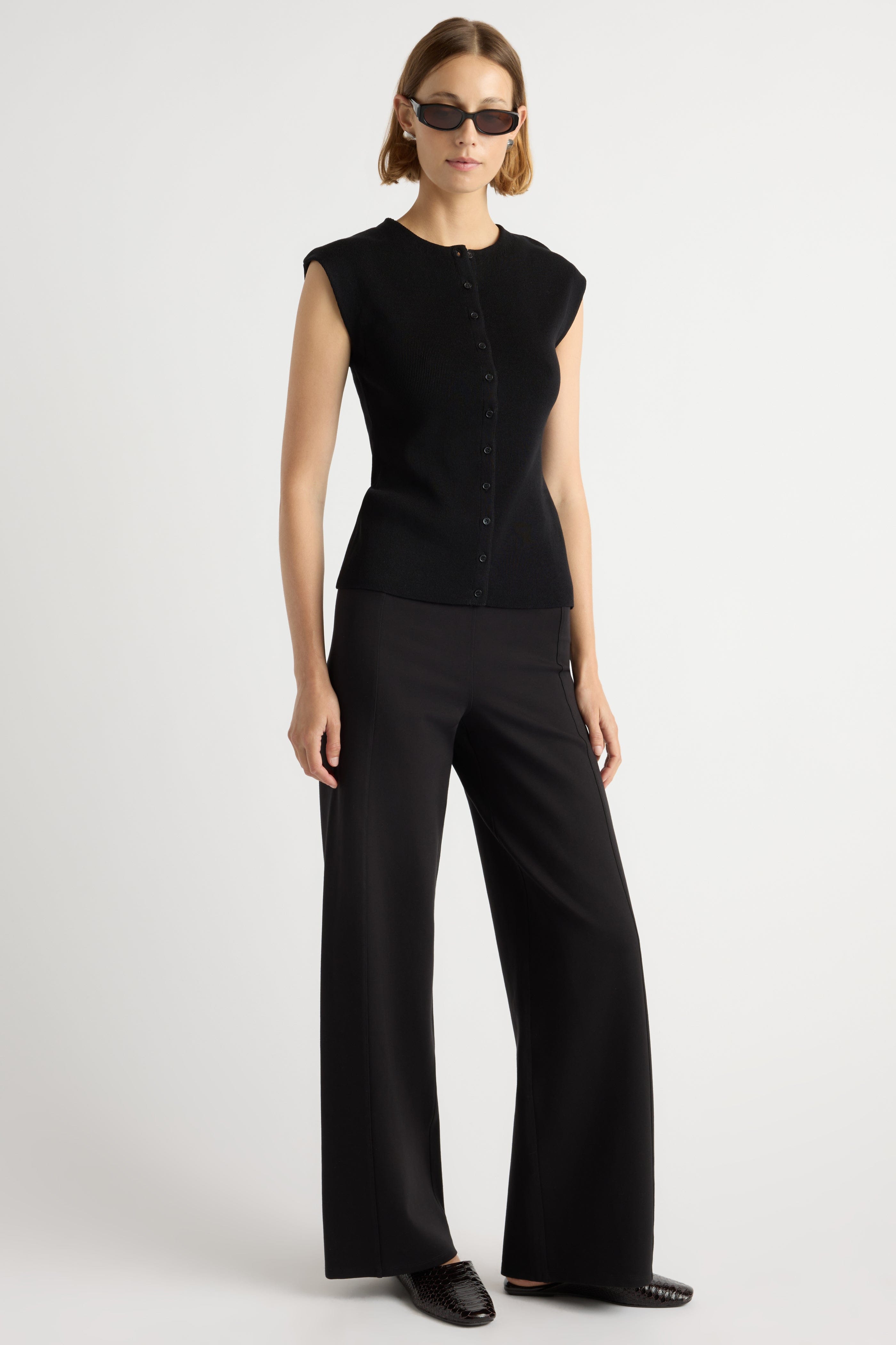 Anh Wide-Leg Ponte Stretch Pant