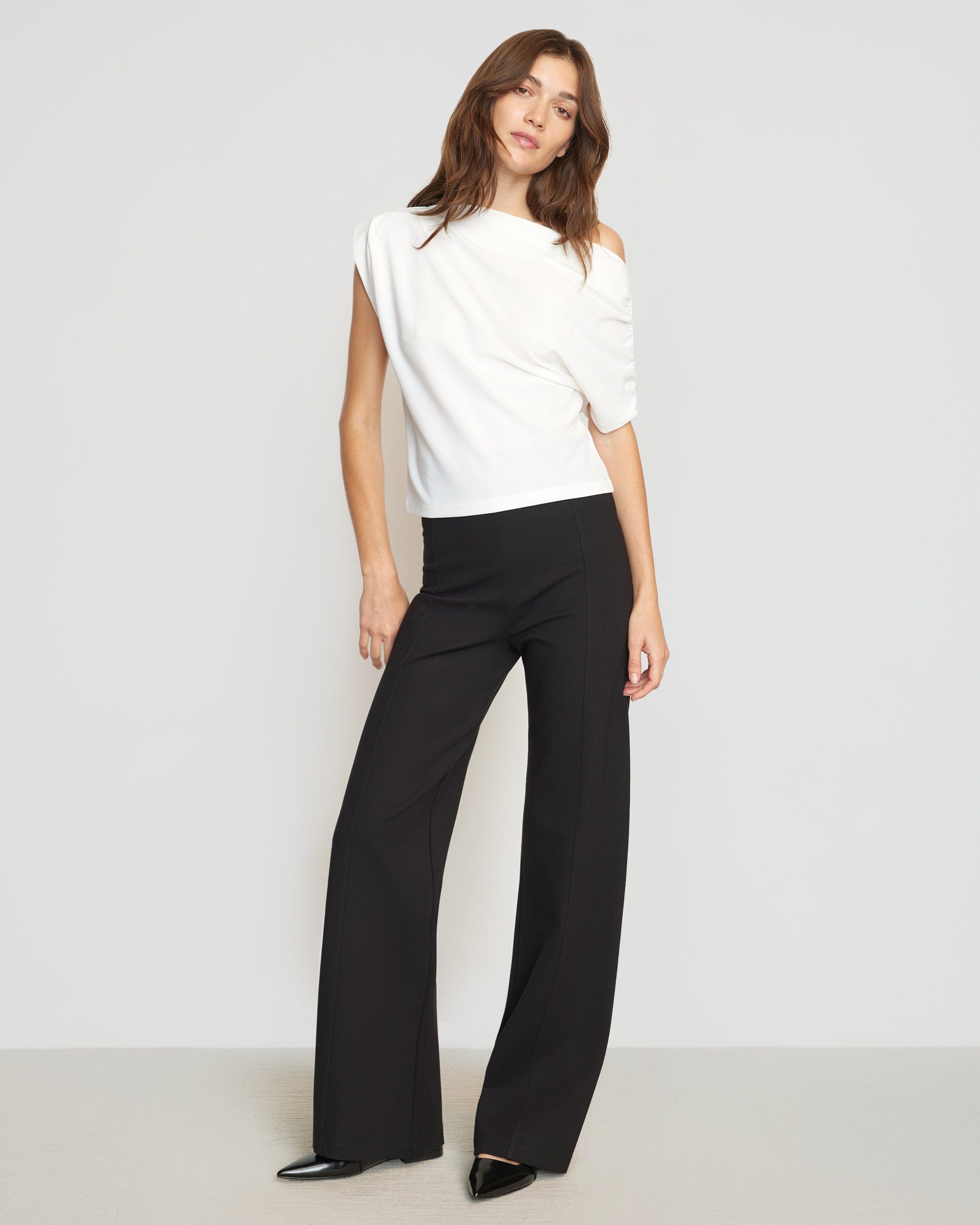 Black High Rise Wide Leg Pants