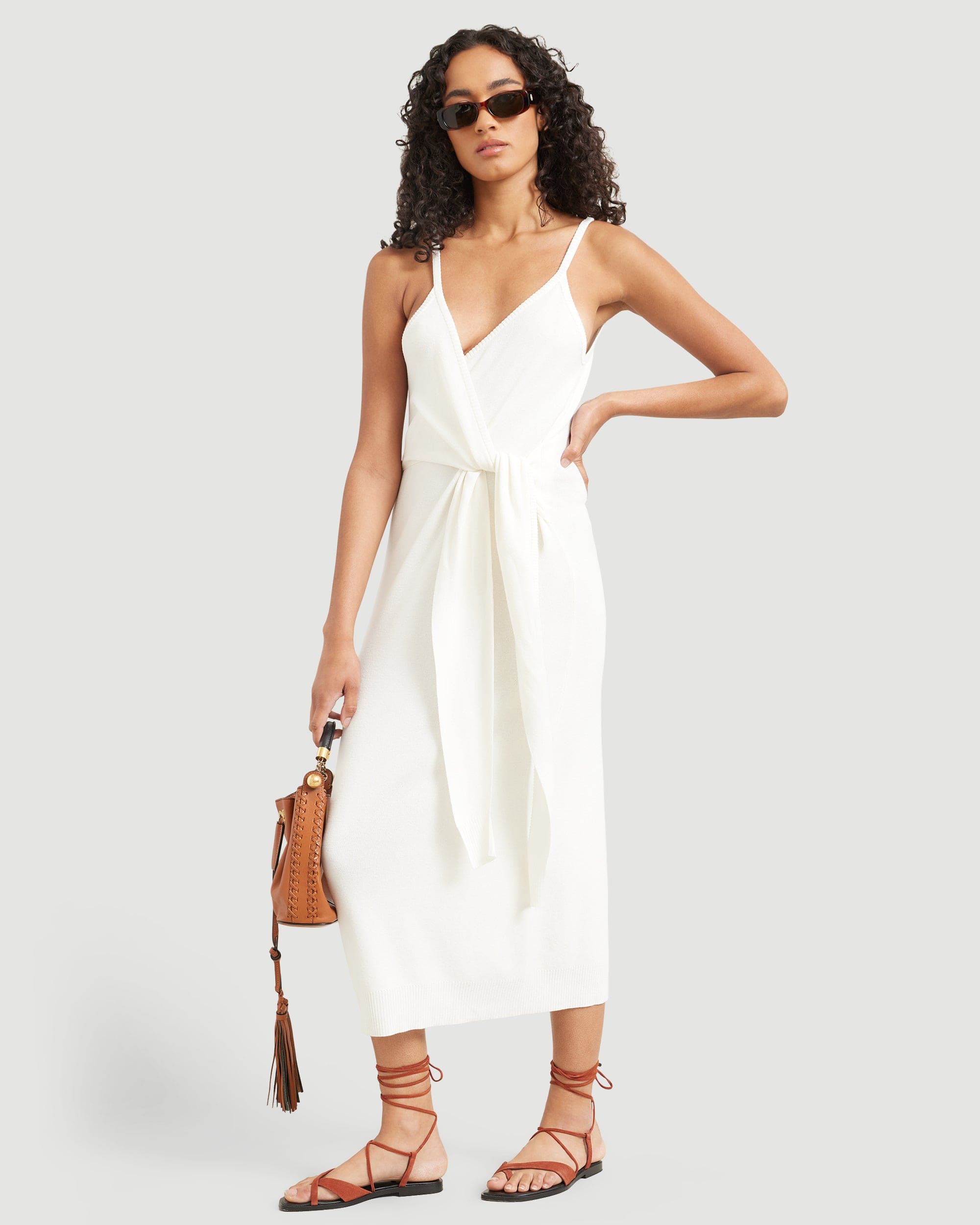 Ani Sleeveless Tie-Front Knit Dress