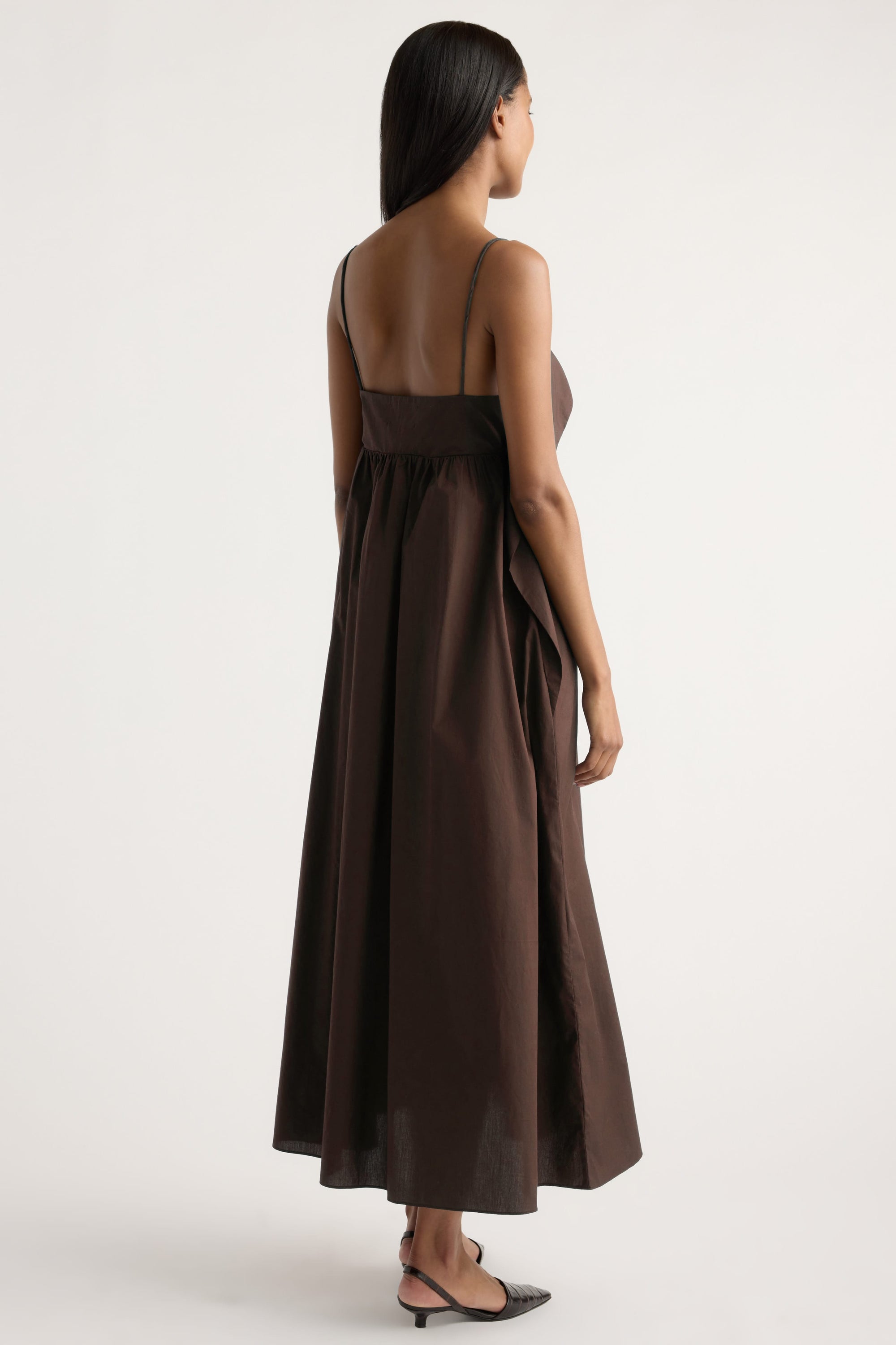Astrid Organic Cotton Foldover Dress Cacao / S
