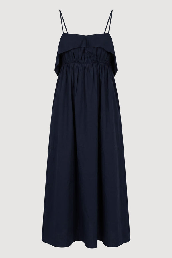 Solange Crinkled Maxi Dress Navy / Regular / L