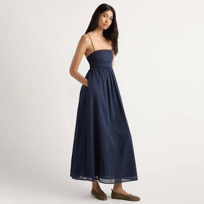 Aurora Ruched Organic Cotton Maxi Dress