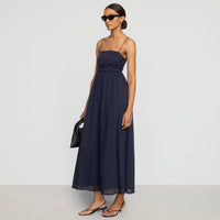Aurora Ruched Organic Cotton Maxi Dress