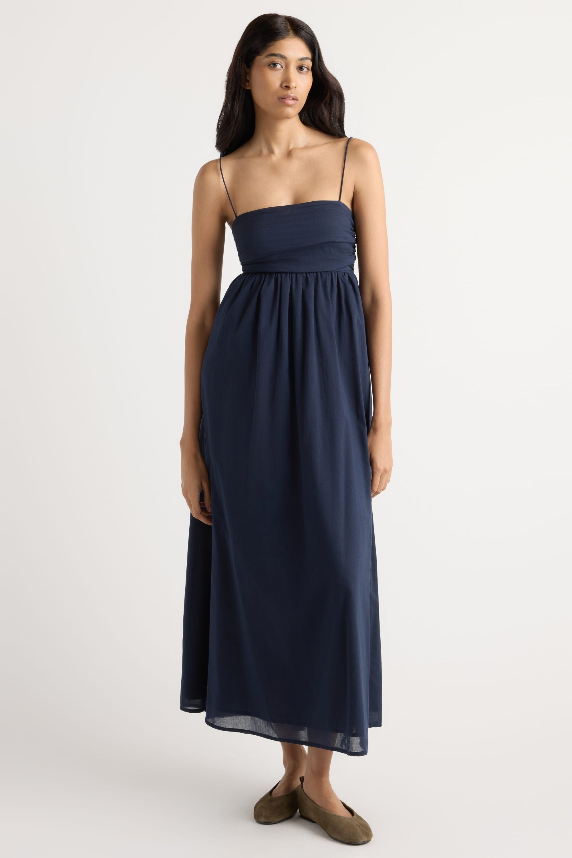 Aurora Ruched Organic Cotton Maxi Dress Aurora Ruched Organic Cotton Maxi Dress