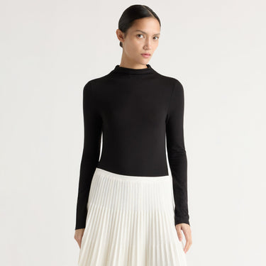 Charlotte | Ava Mock-Neck Long-Sleeve Tee in Size Small