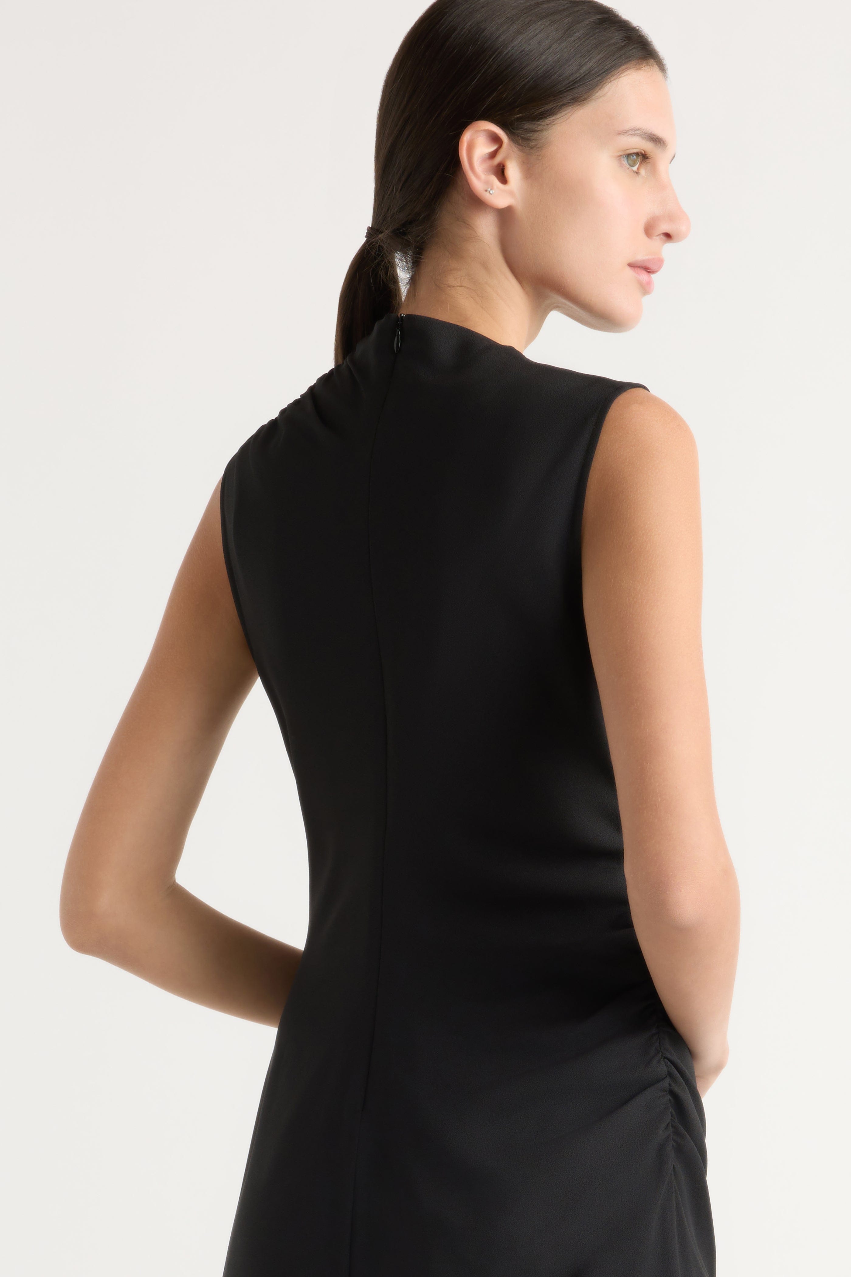 ayelet black dress Ayelet Gathered-Neck Dress Black / XS