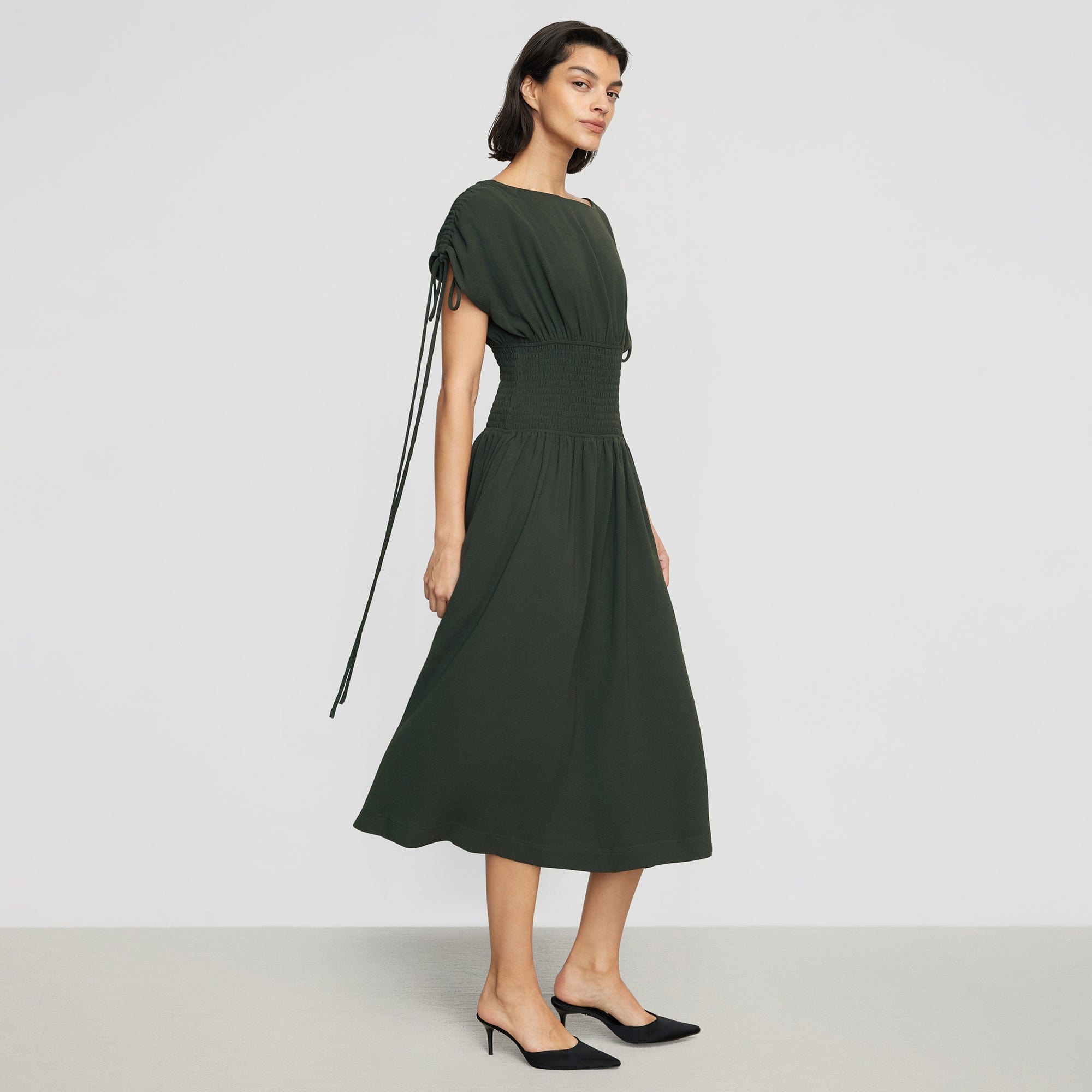 ANDRESD damask gather dress レディース