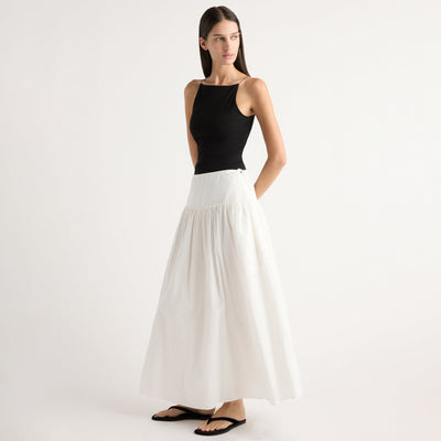 Bao Organic Cotton Drop-Waist Skirt White / Regular / 1X