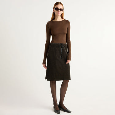 Kelsey | Bellamy Corduroy Tie-Waist Skirt in Size Small