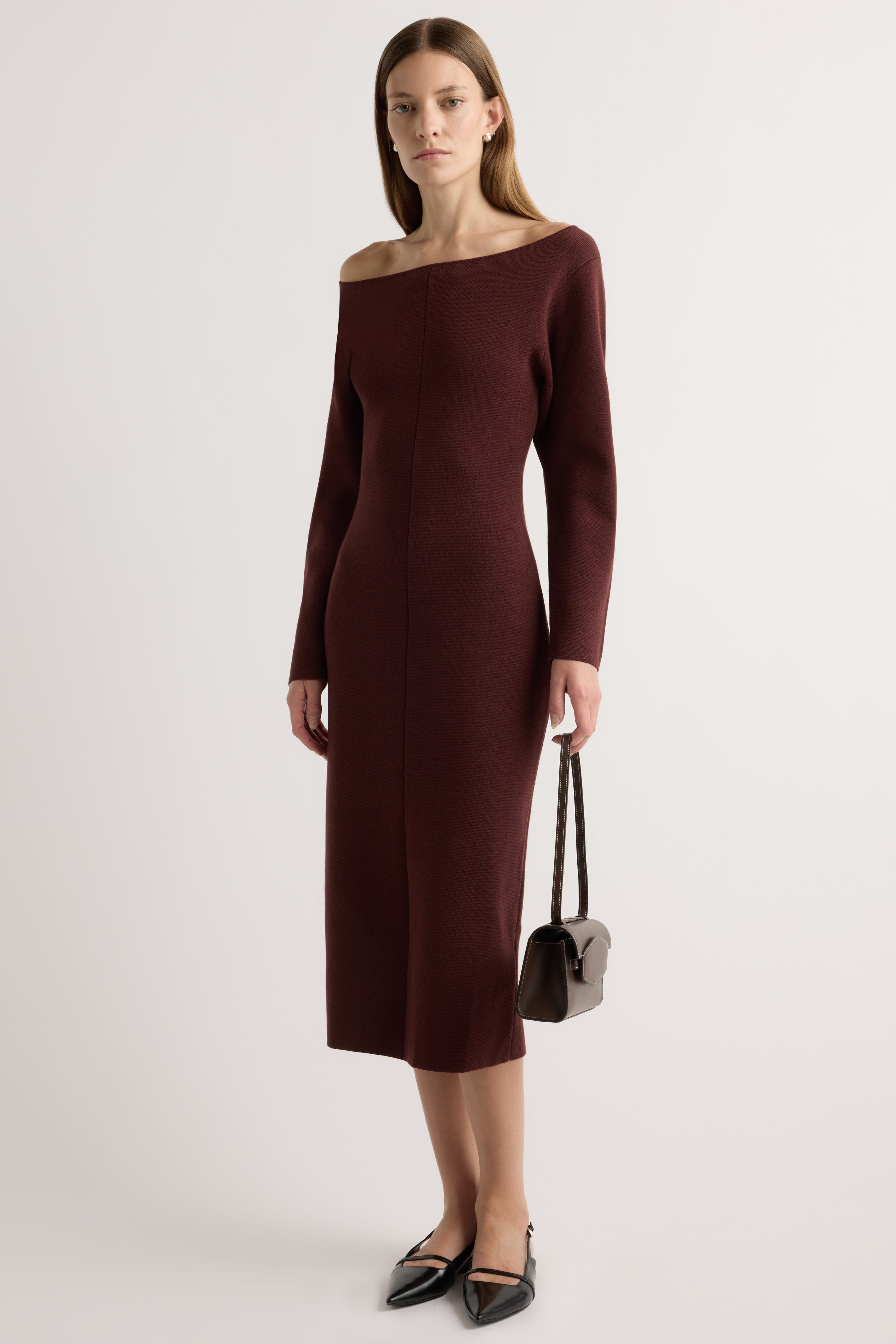 Blythe Wide Boat-Neck Dress