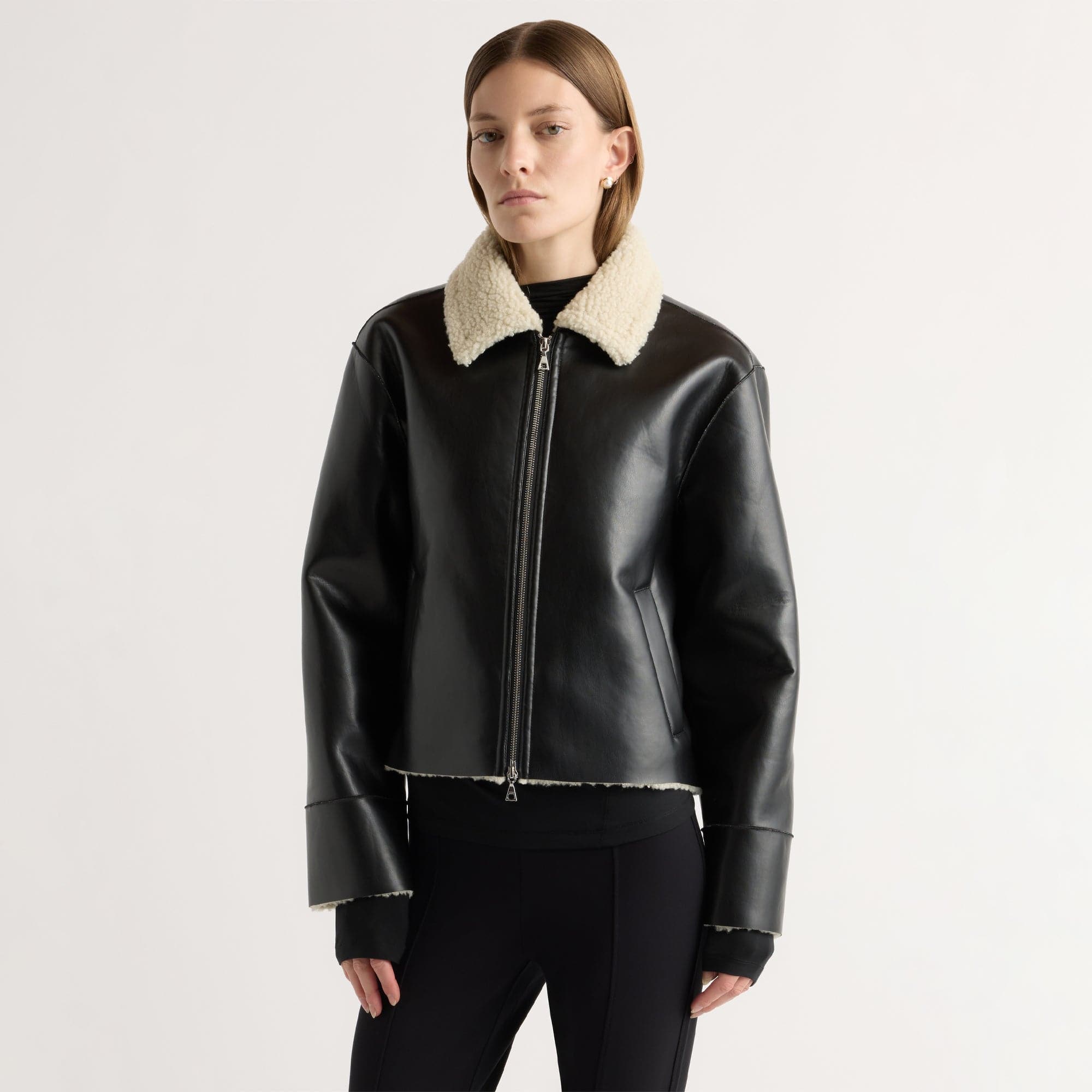 Bonnie Shearling-Collar Coat