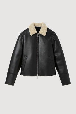 Bonnie Shearling-Collar Coat